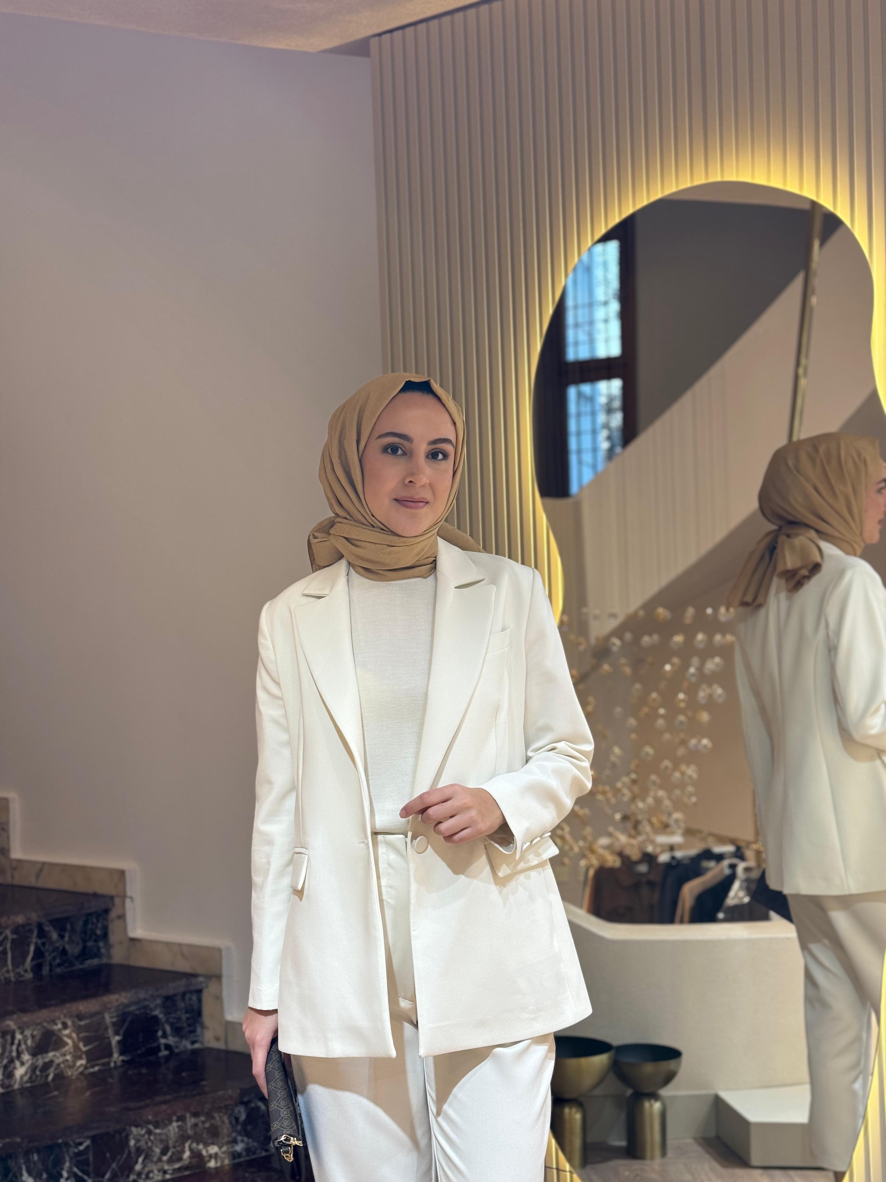 Niqozza Perla Blazer Takım Ekru nq25fw-60132