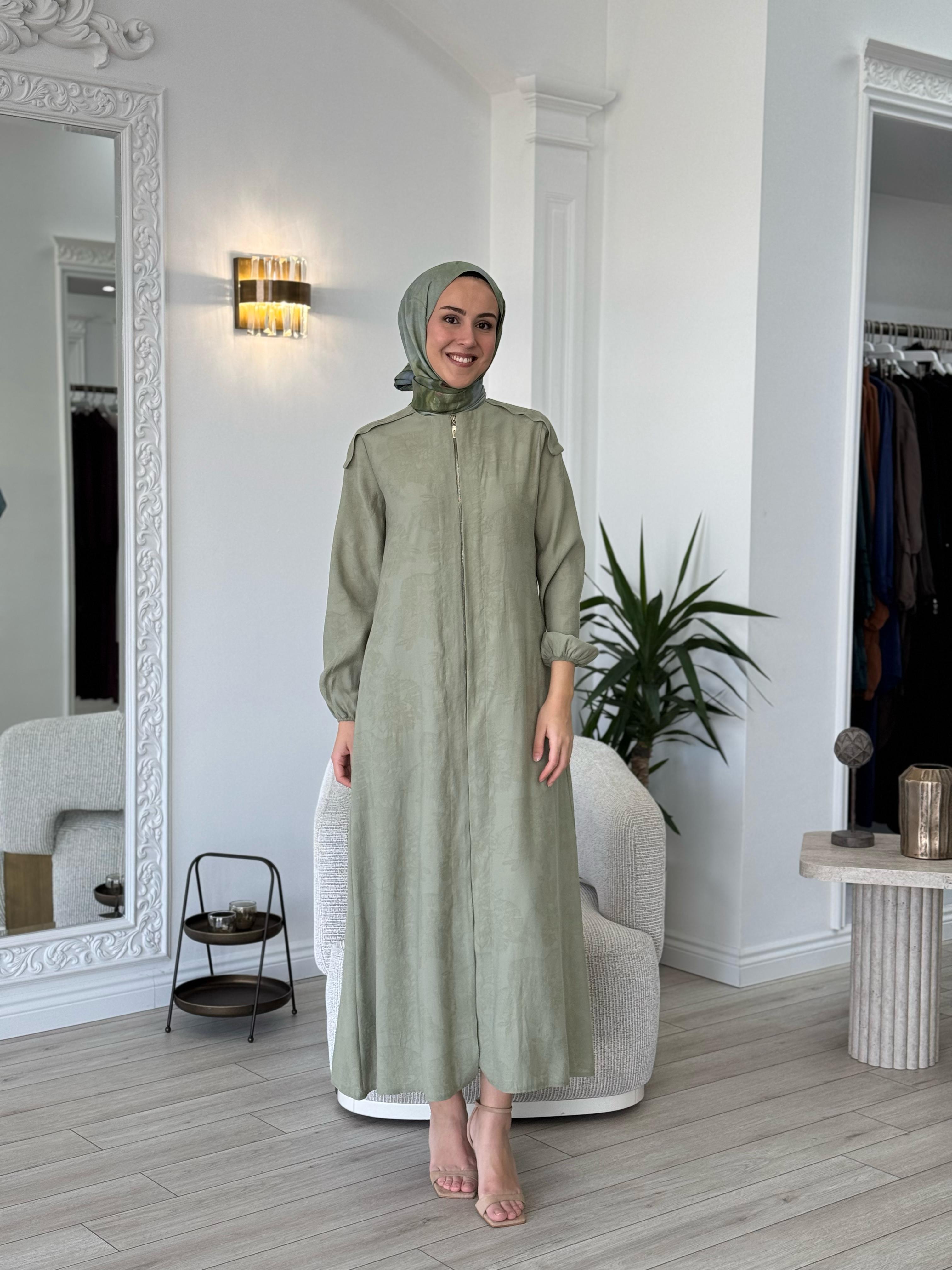 Niqozza Salvia Fermuarlı Elbise Çağla Yeşili 25ss50189