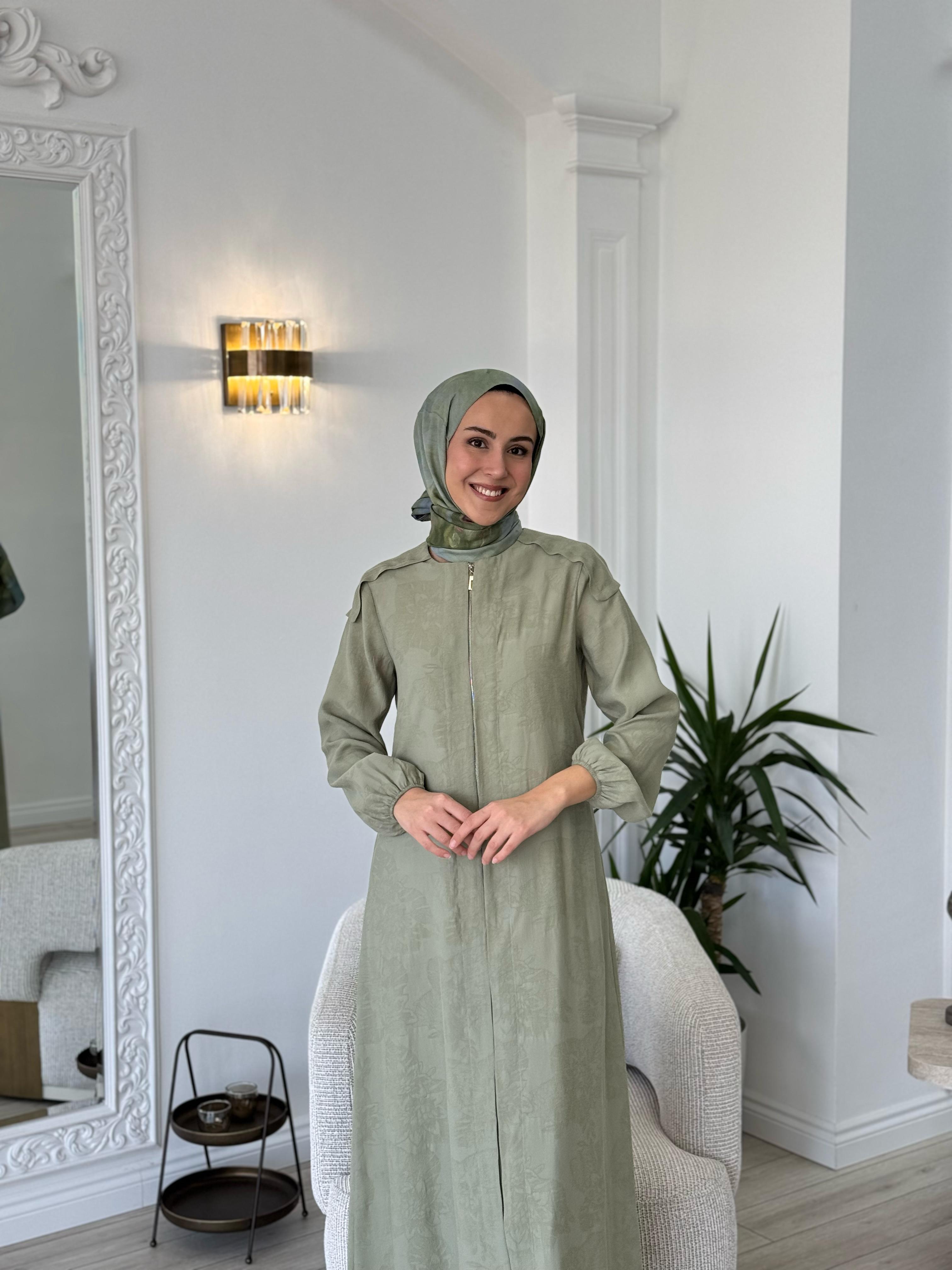 Niqozza Salvia Fermuarlı Elbise Çağla Yeşili 25ss50189