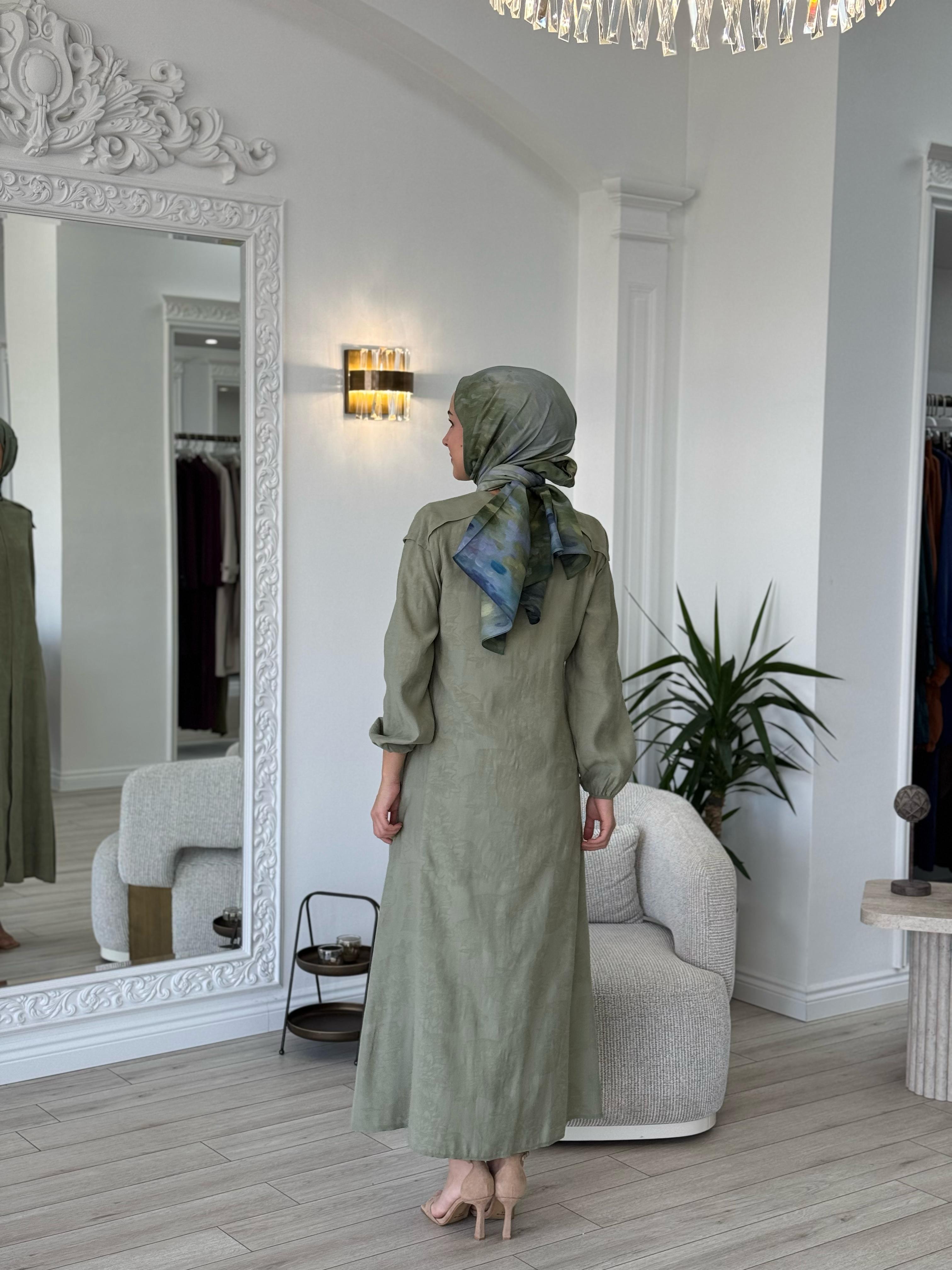 Niqozza Salvia Fermuarlı Elbise Çağla Yeşili 25ss50189