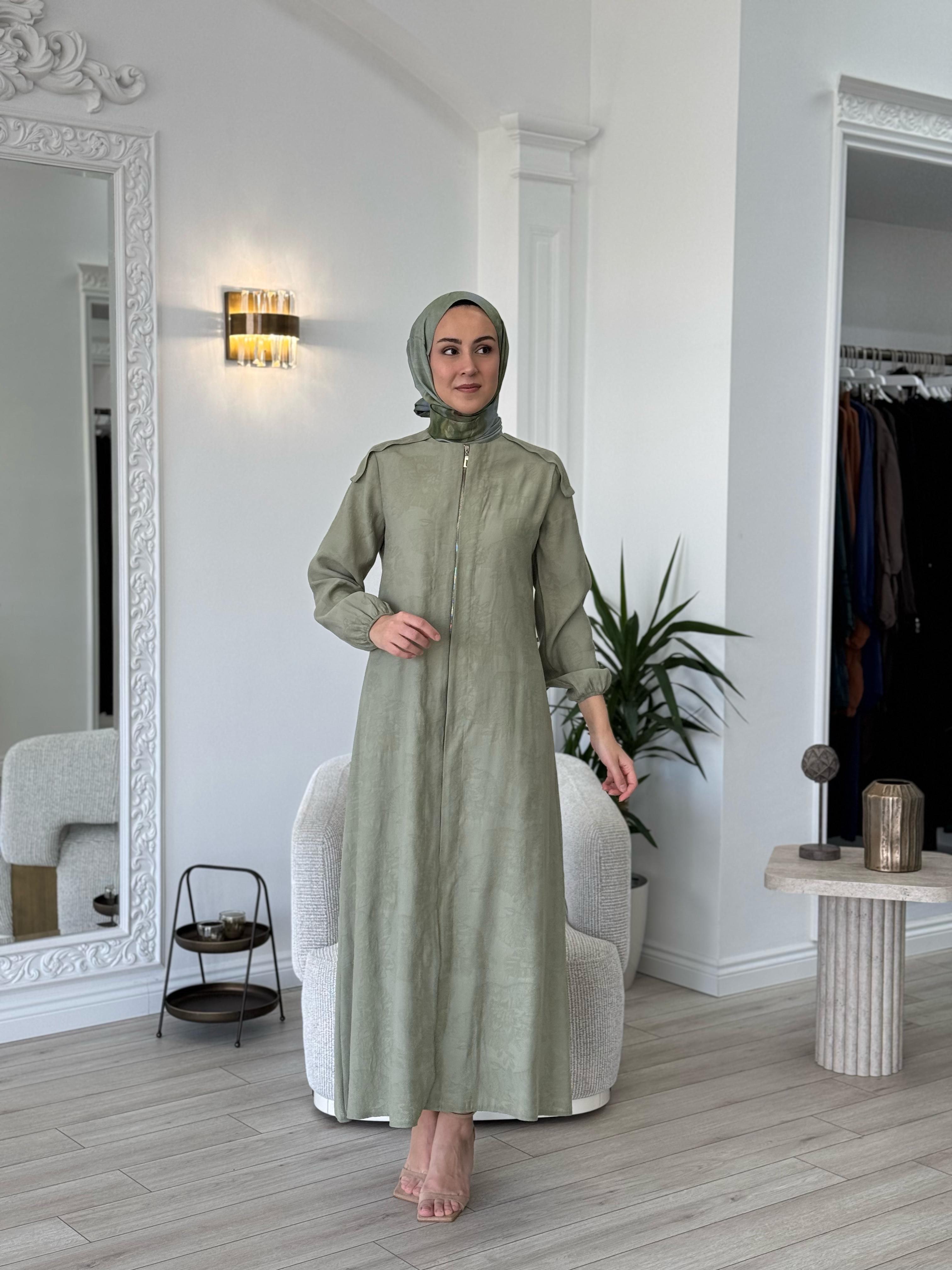 Niqozza Salvia Fermuarlı Elbise Çağla Yeşili 25ss50189
