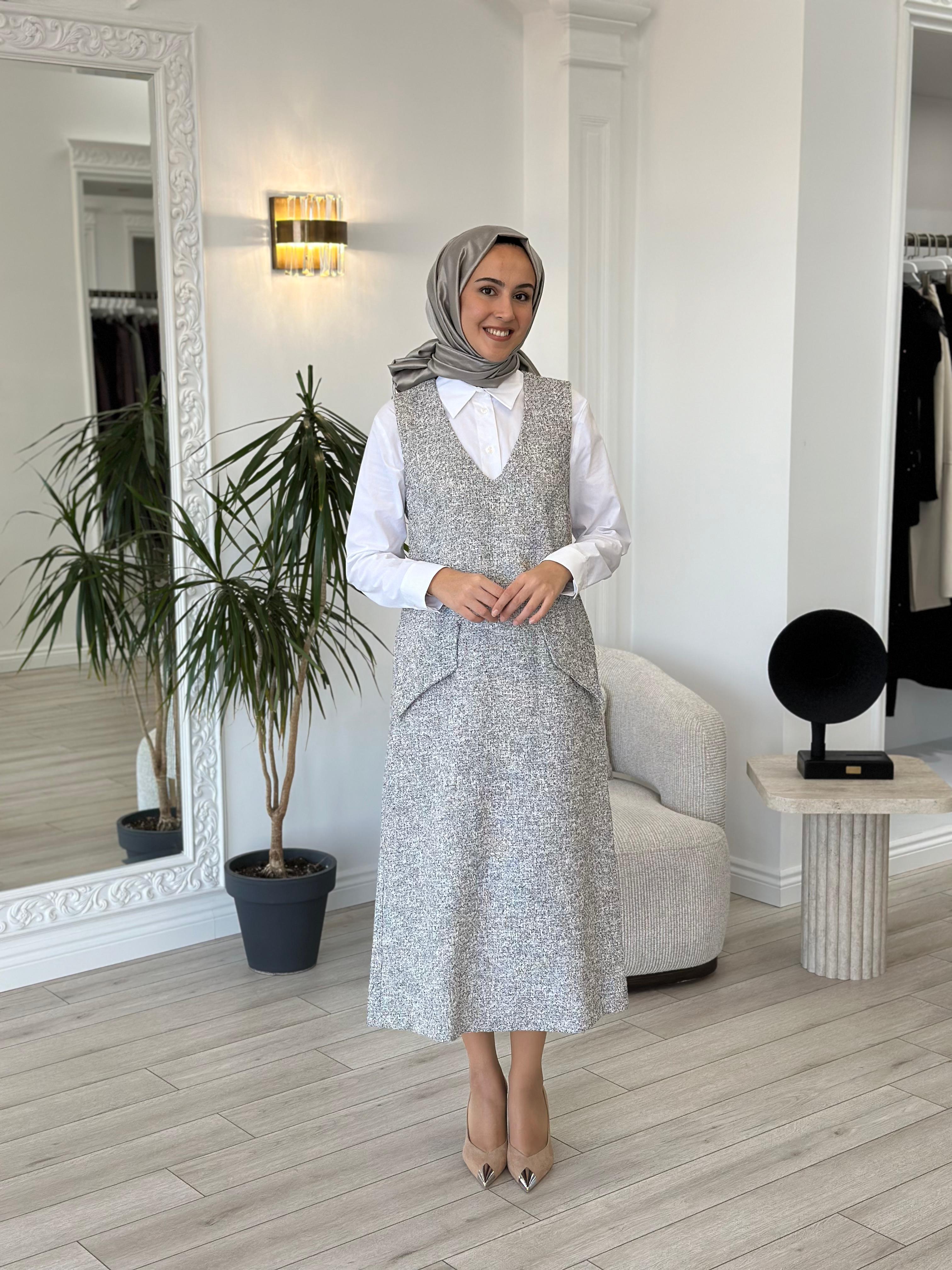 Nİqozza Zeta Tuvit Beyaz Jile Elbise 25fw50166