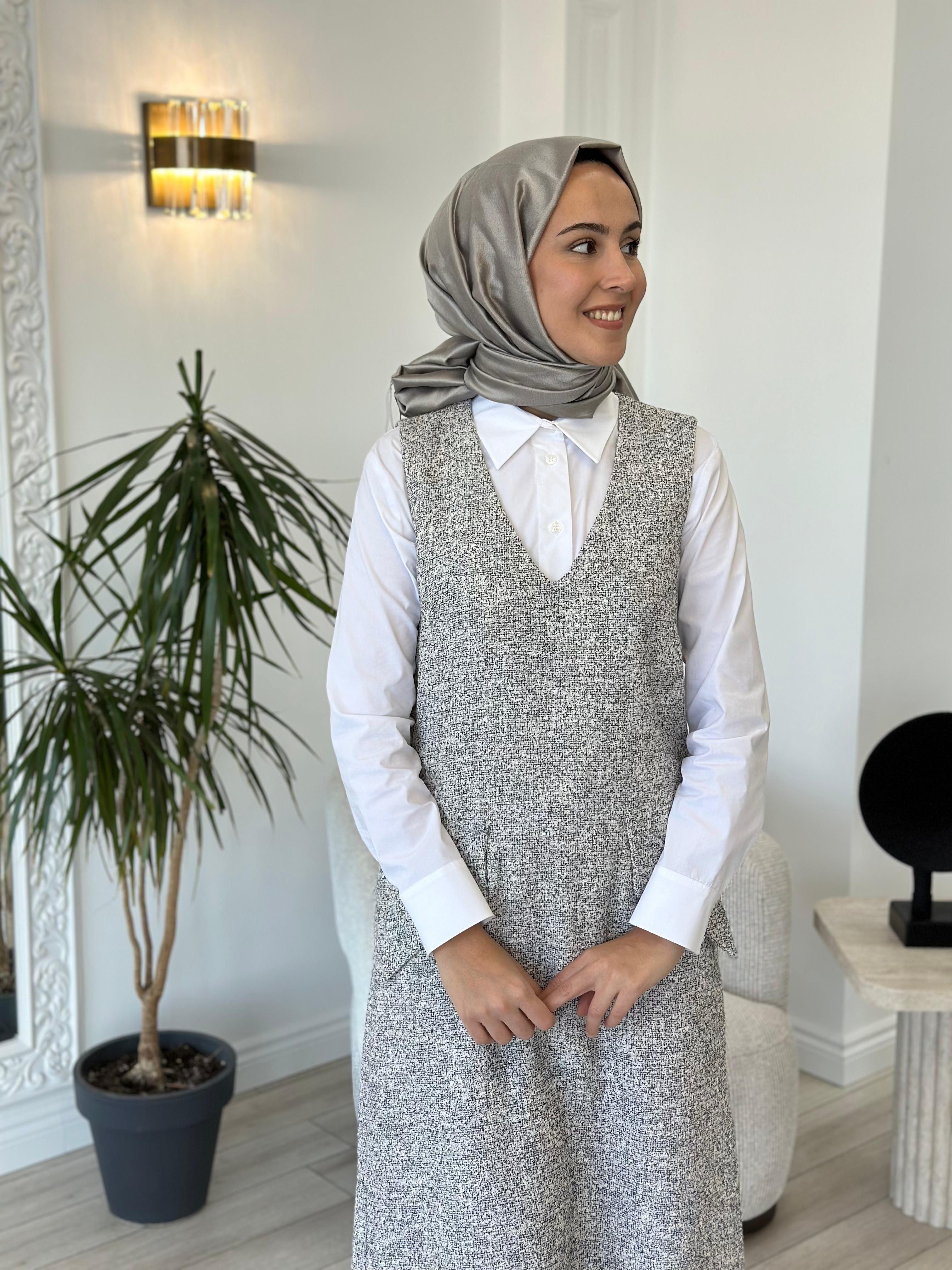 Nİqozza Zeta Tuvit Beyaz Jile Elbise 25fw50166