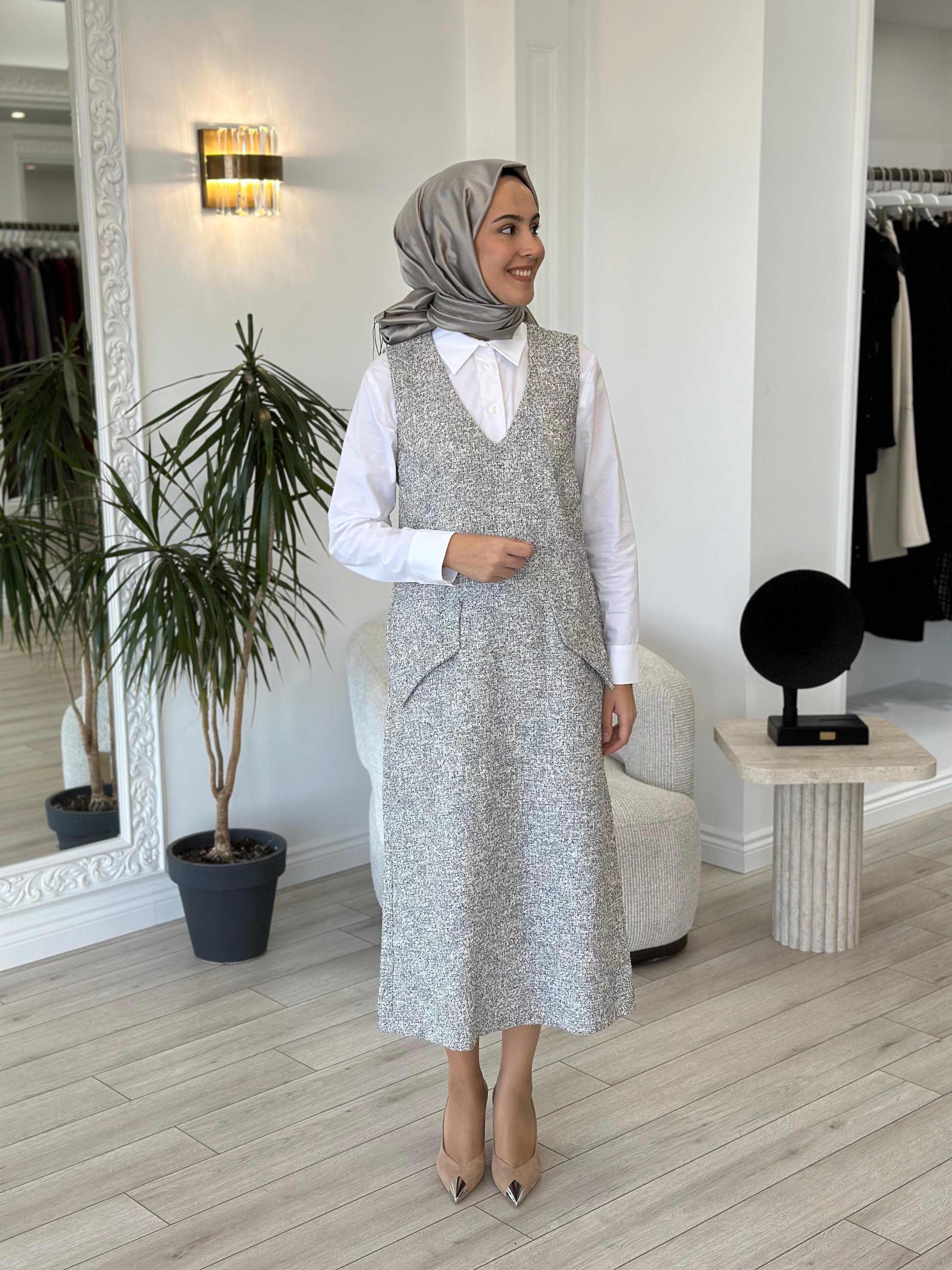 Nİqozza Zeta Tuvit Beyaz Jile Elbise 25fw50166