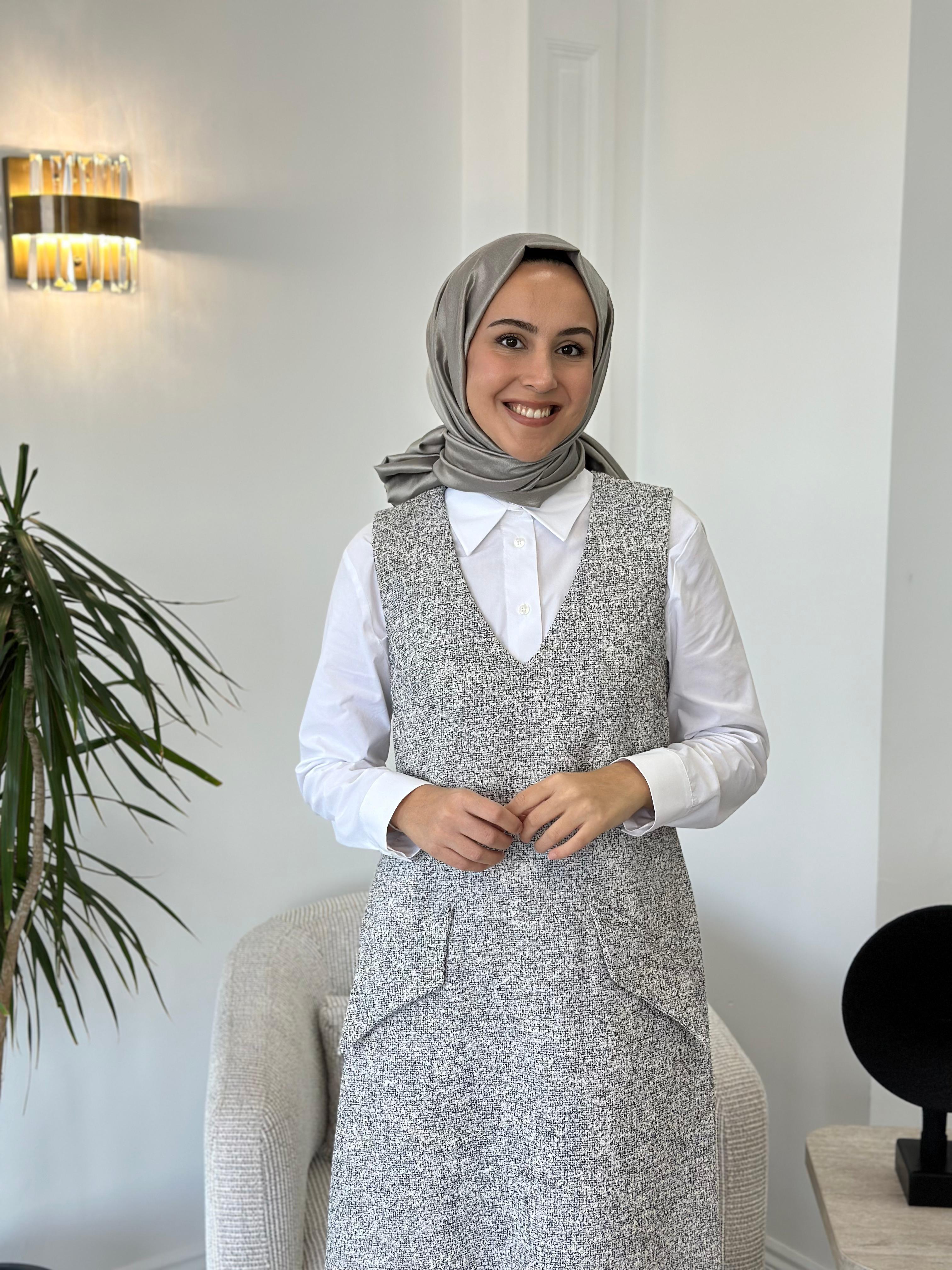 Nİqozza Zeta Tuvit Beyaz Jile Elbise 25fw50166