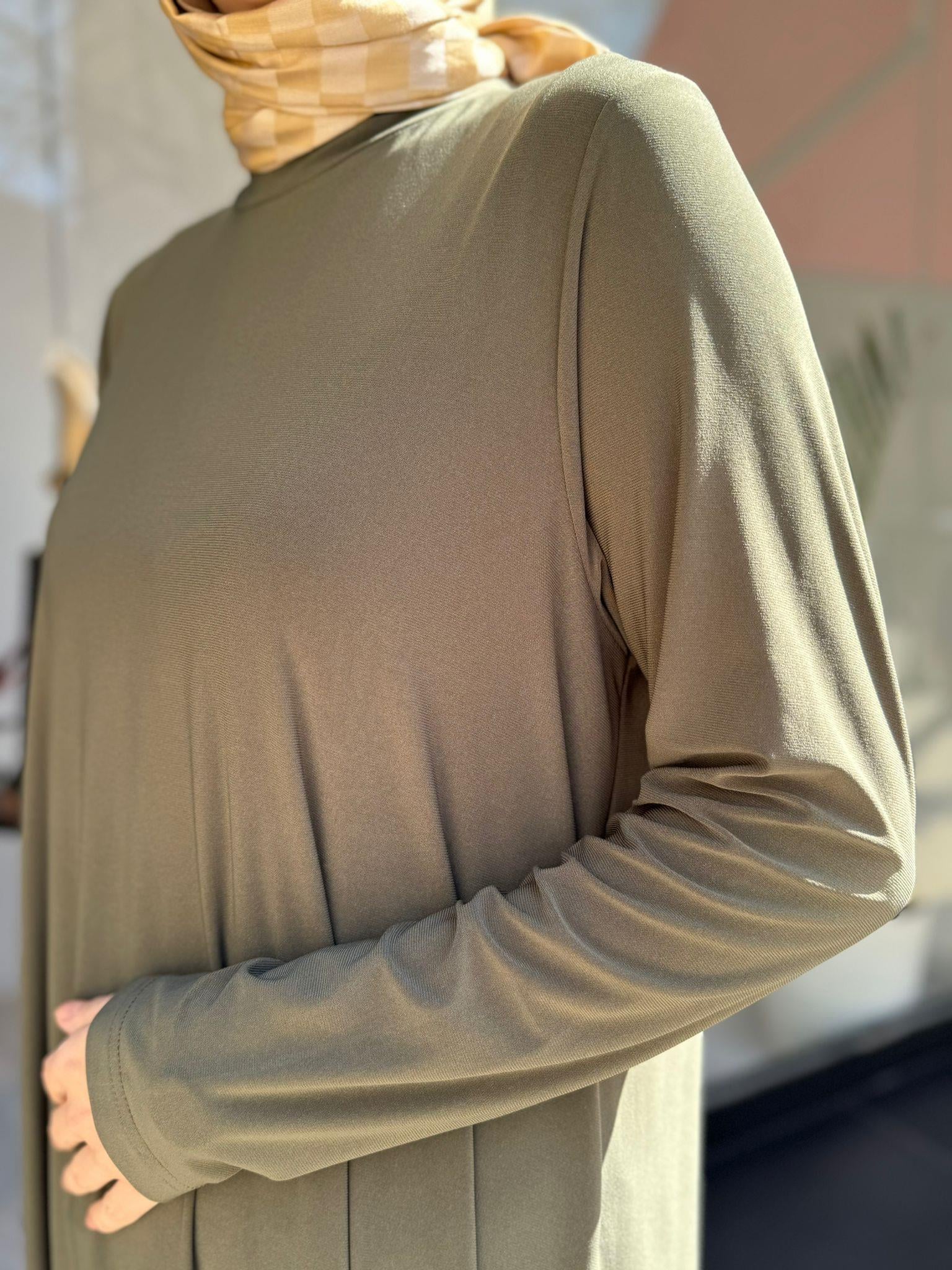 Nurcan Çetin Basic Jarse Elbise Haki 24132