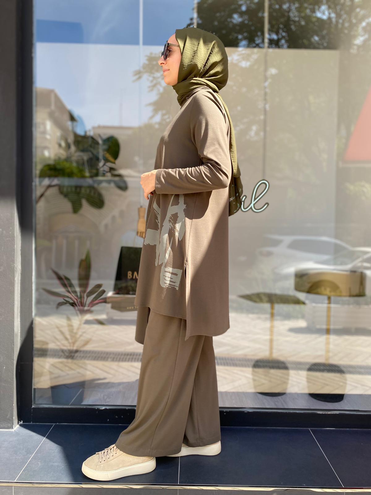 Nurcan Çetin Baskılı Takım Haki 24418
