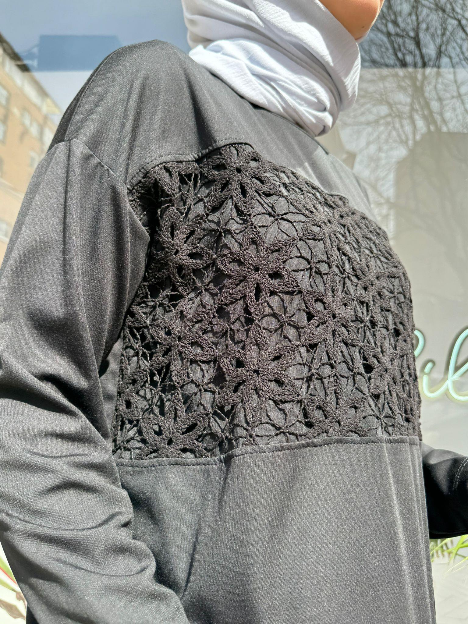 Nurcan Çetin Dantel Detaylı Pantolonlu Tunik Takım Siyah 24478