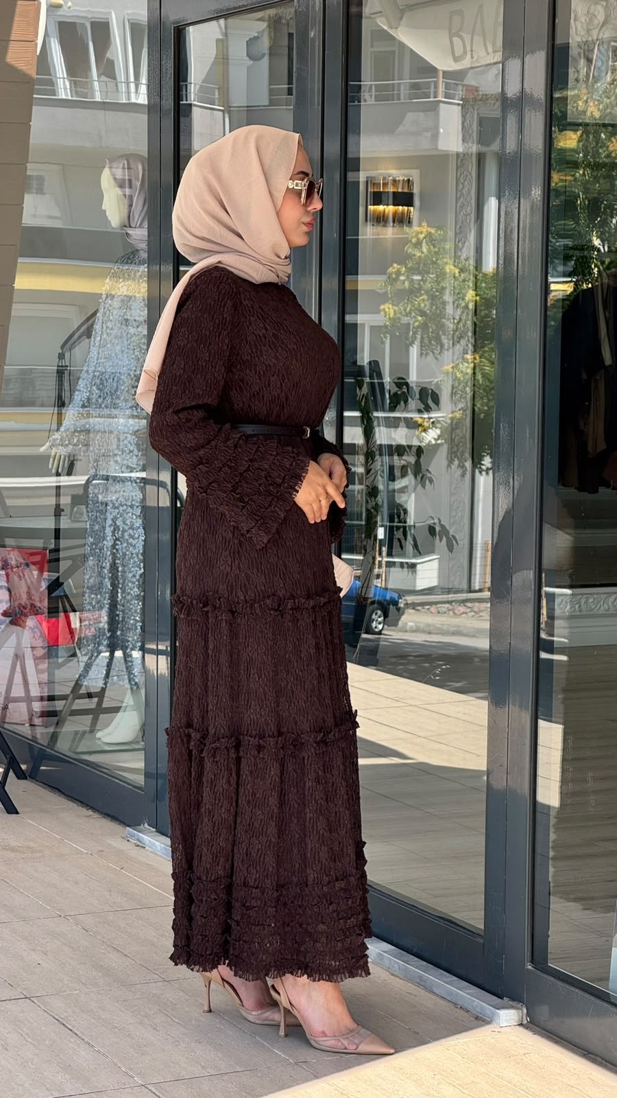 Nurcan Çetin Dantelli Katlı Elbise 26116