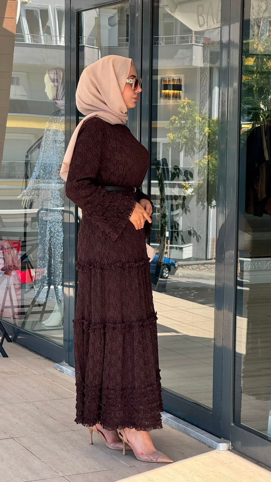 Nurcan Çetin Dantelli Katlı Elbise 26116