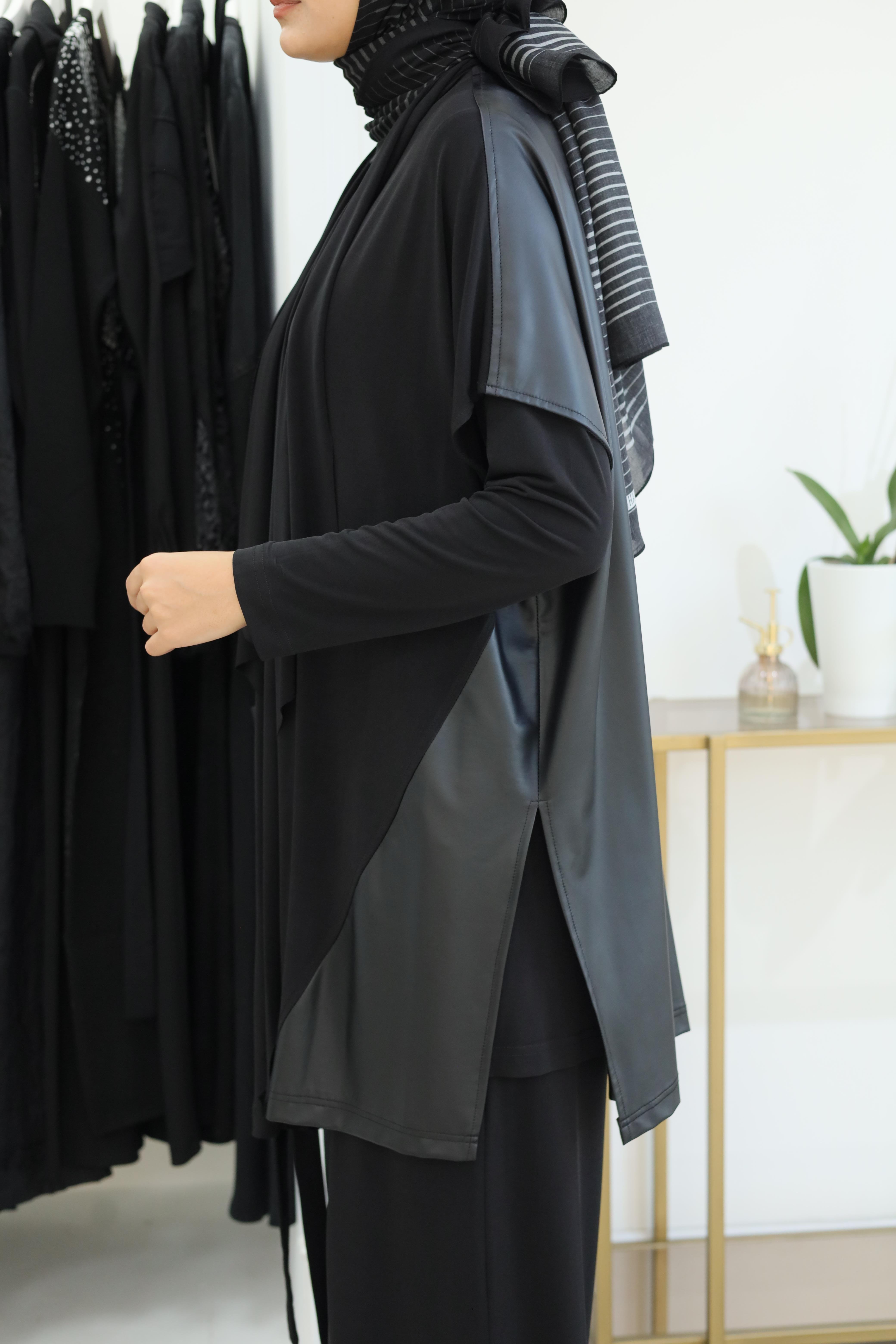 Nurcan Çetin Deri Detaylı Pantolonlu Takım 25622