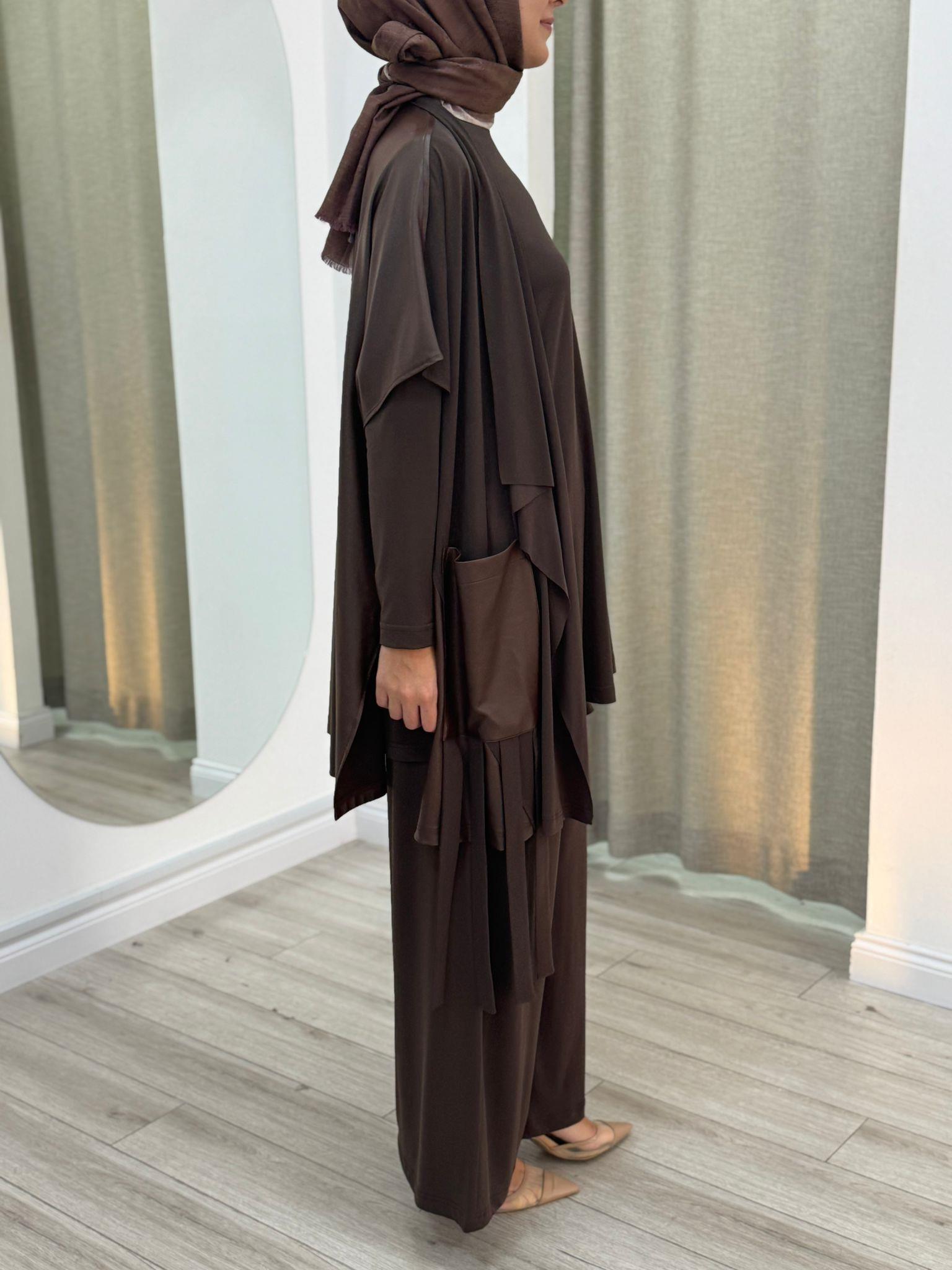 Nurcan Çetin Deri Detaylı Pantolonlu Takım 25622