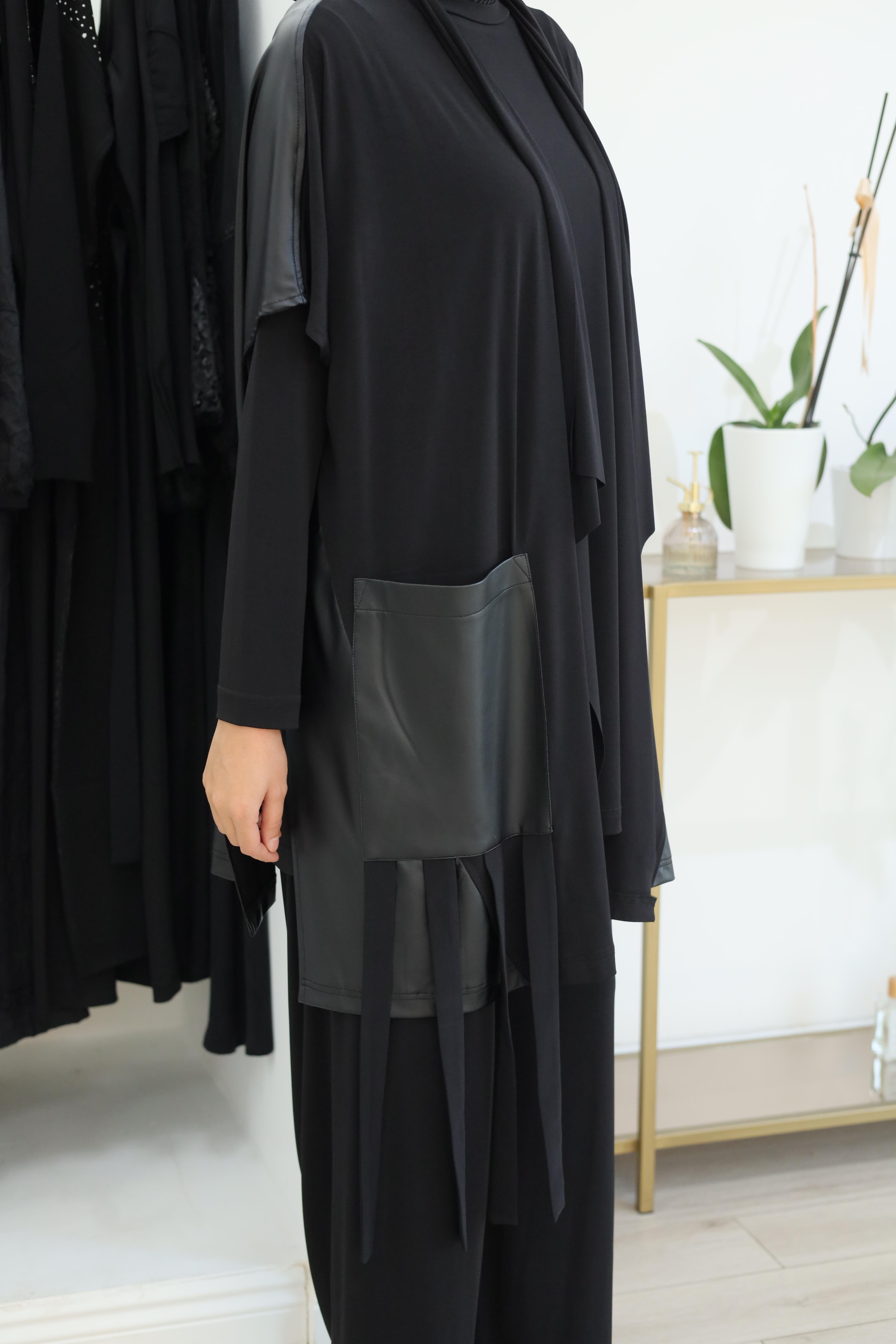 Nurcan Çetin Deri Detaylı Pantolonlu Takım 25622