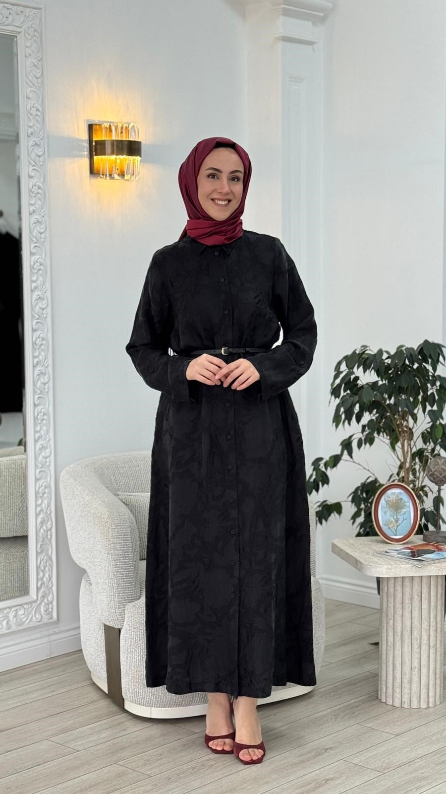 Nurcan Çetin Desenli Elbise 26107