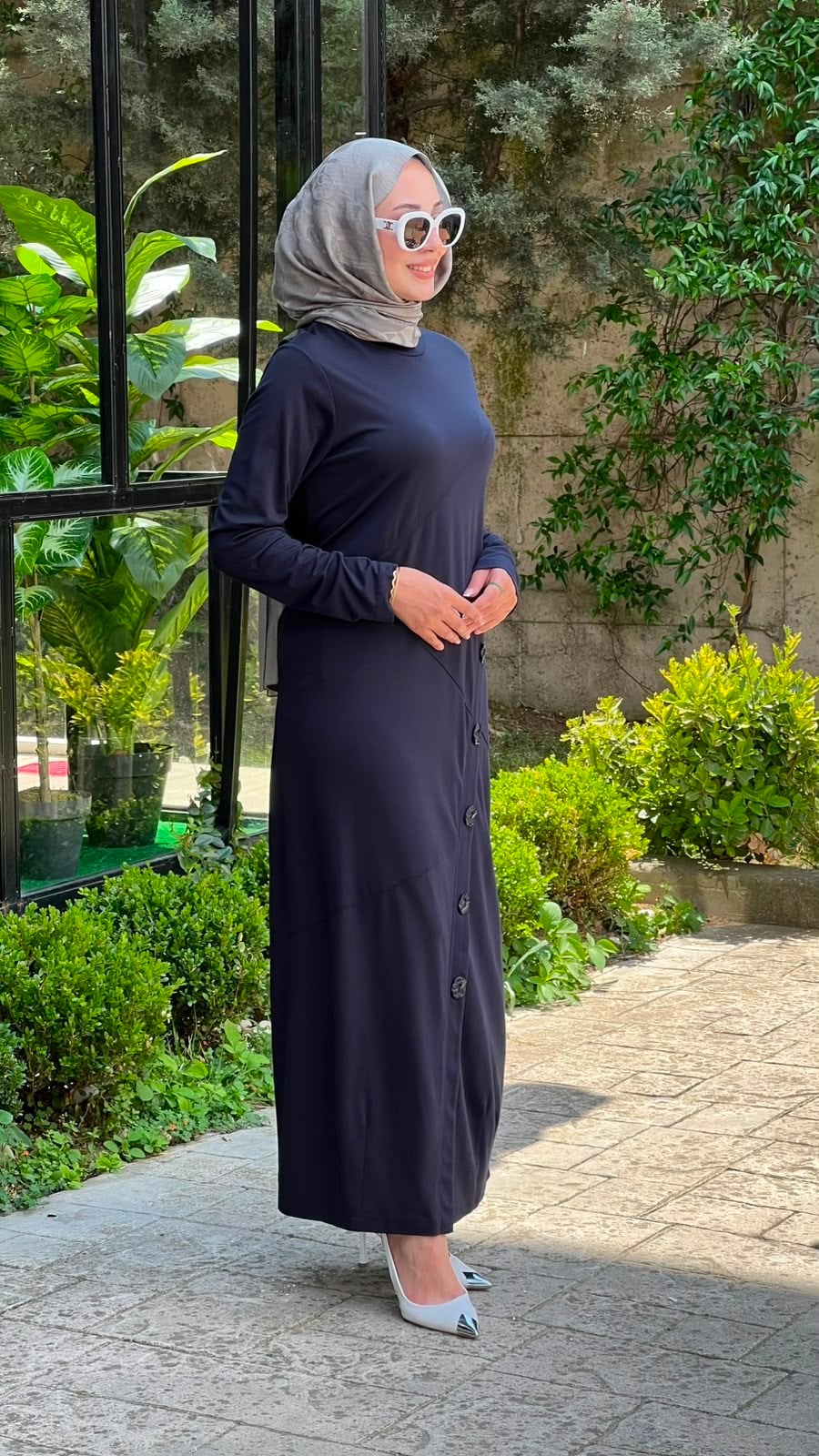 Nurcan Çetin Düğme Detaylı Elbise 26131