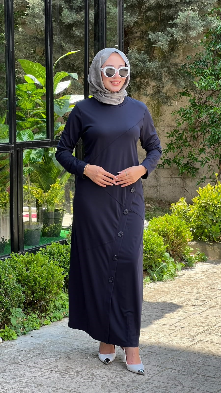 Nurcan Çetin Düğme Detaylı Elbise 26131