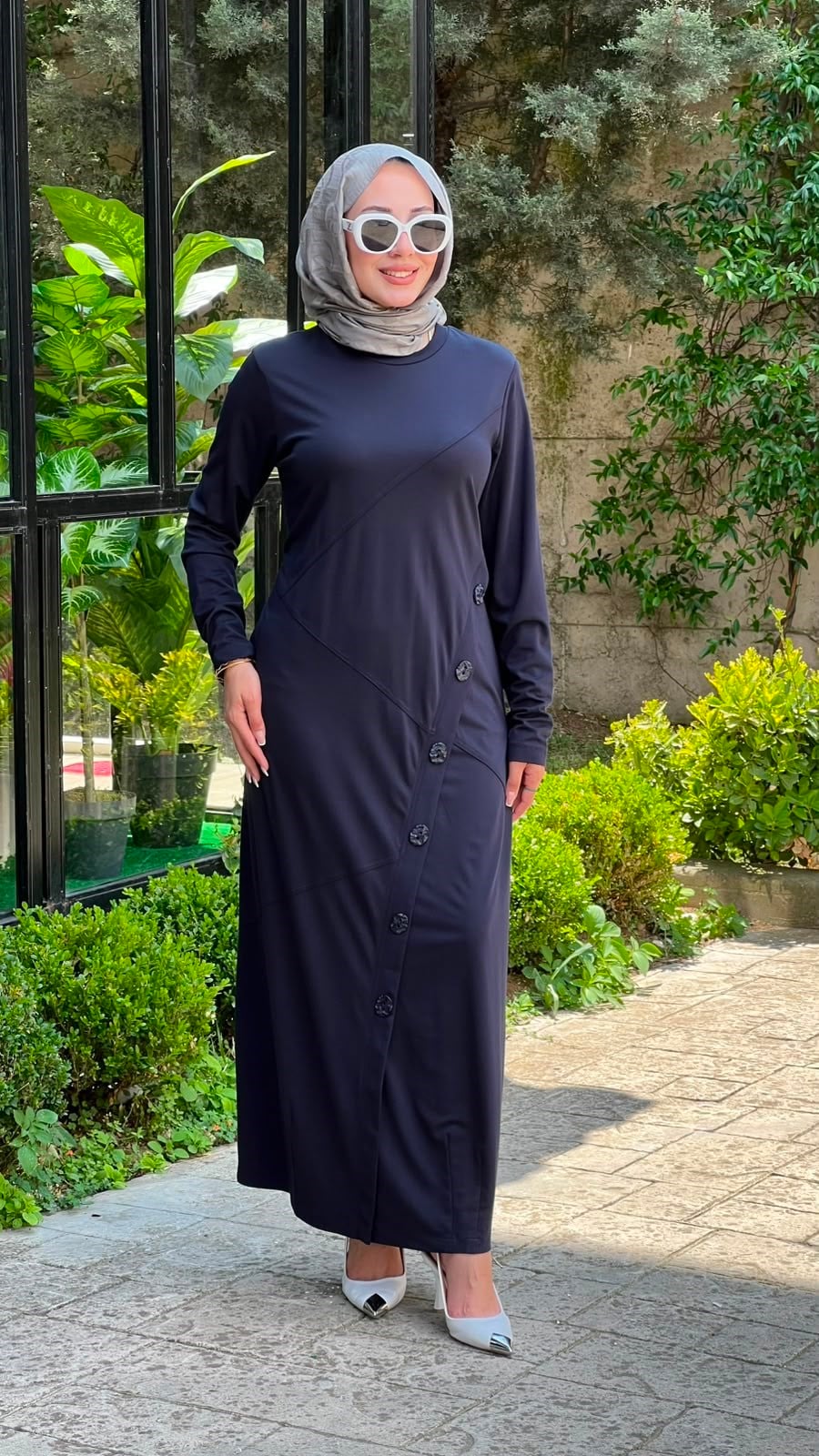 Nurcan Çetin Düğme Detaylı Elbise 26131