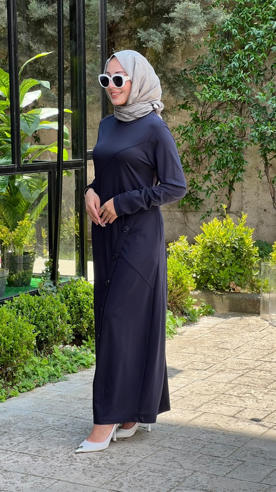 Nurcan Çetin Düğme Detaylı Elbise 26131