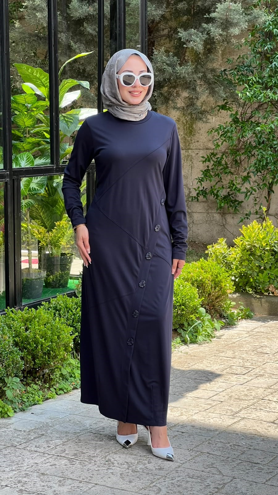 Nurcan Çetin Düğme Detaylı Elbise 26131