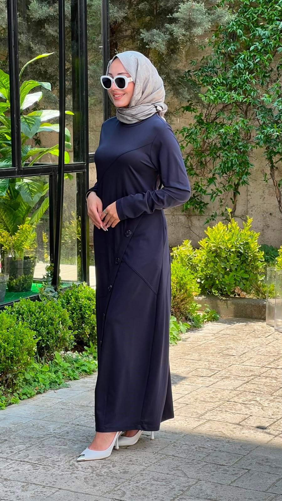 Nurcan Çetin Düğme Detaylı Elbise 26131