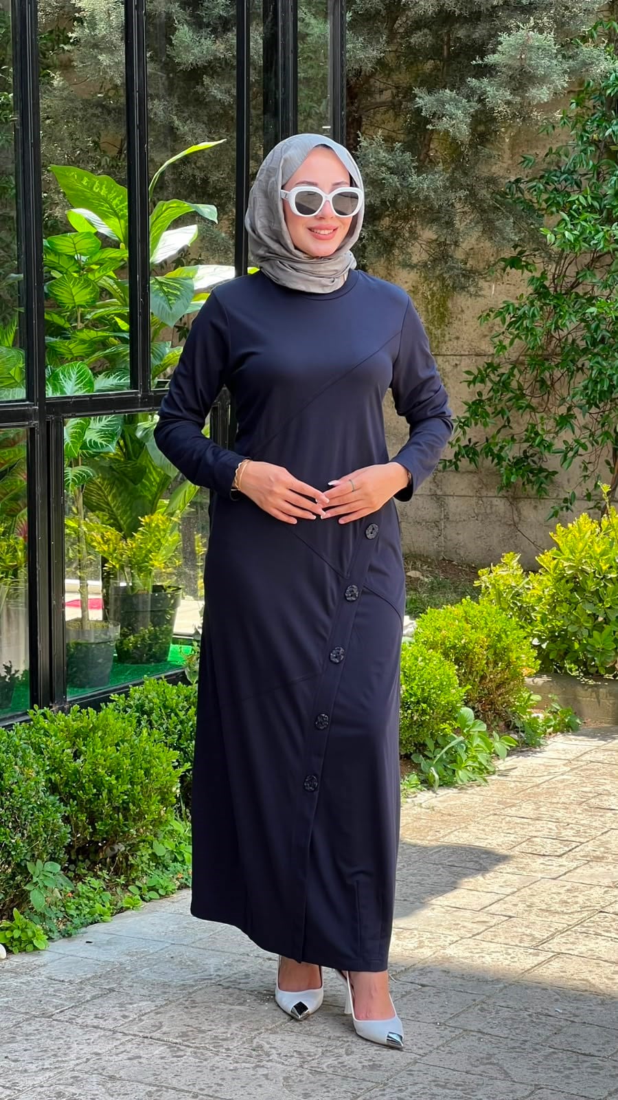 Nurcan Çetin Düğme Detaylı Elbise 26131