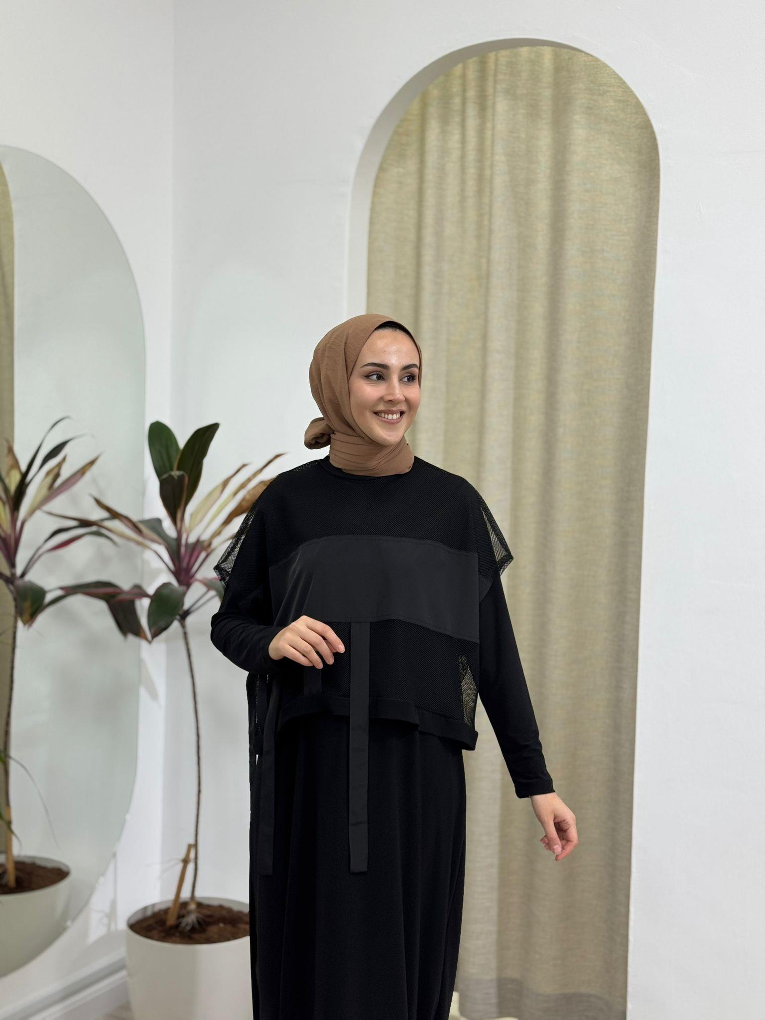 Nurcan Çetin File Detaylı Elbise 25148