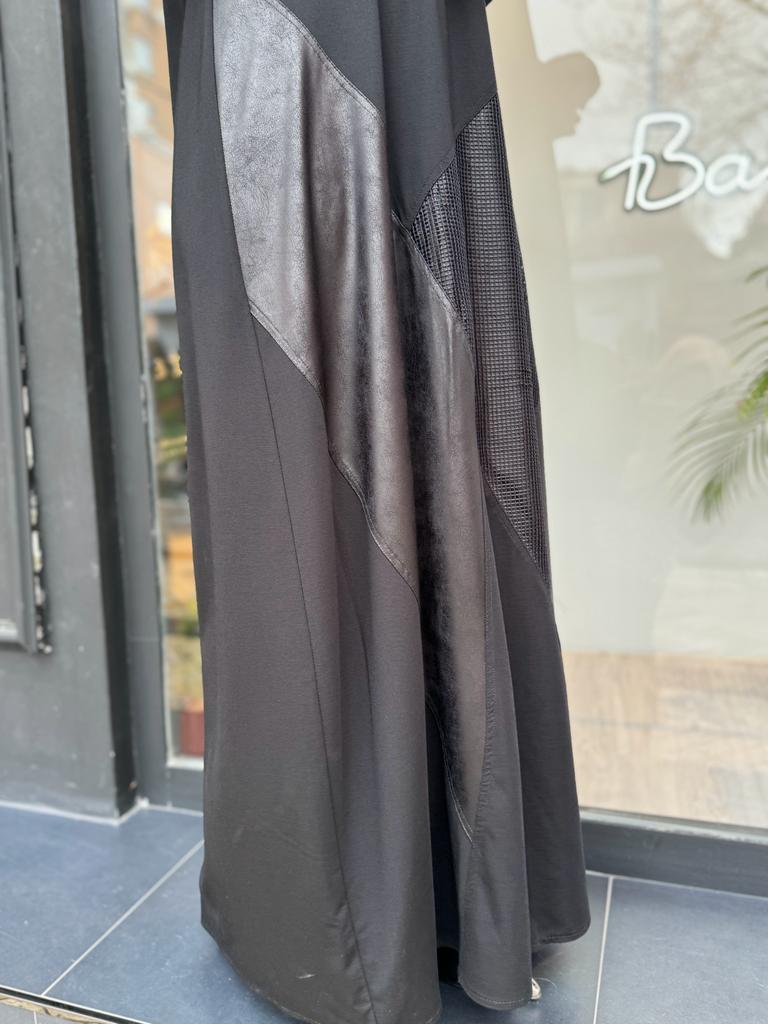 Nurcan Çetin File Detaylı Elbise Siyah 24109