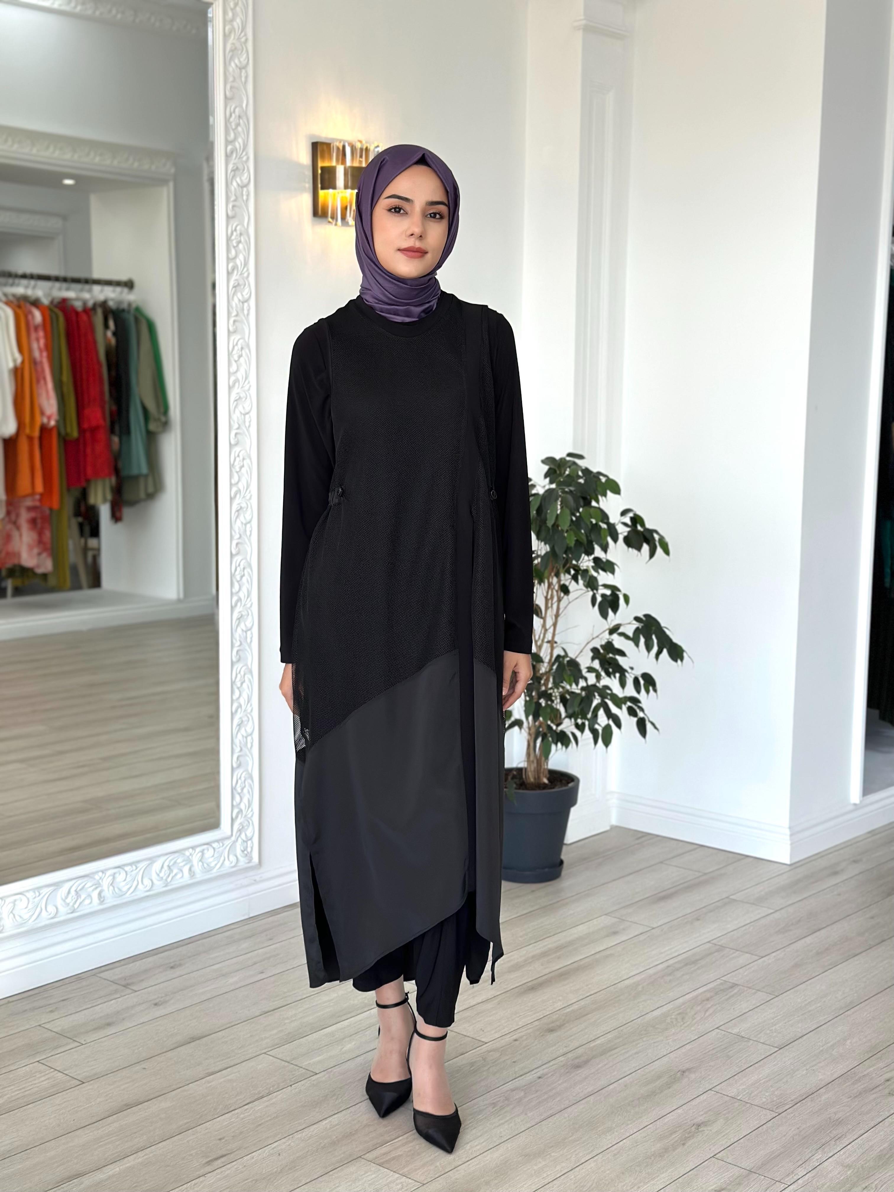 Nurcan Çetin File Detaylı Pantolonlu Takım 25613
