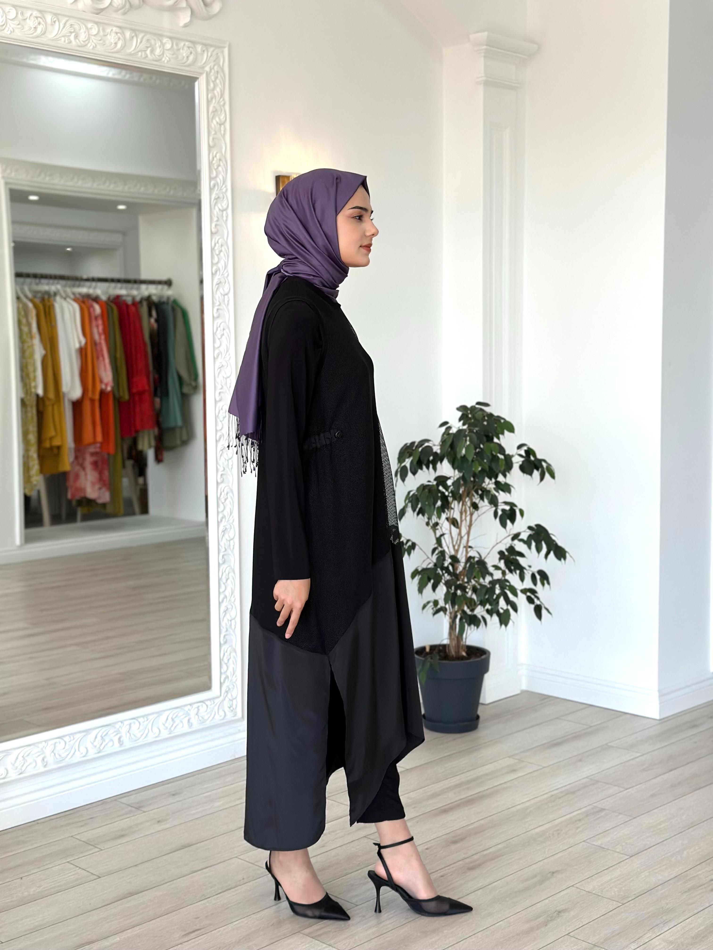Nurcan Çetin File Detaylı Pantolonlu Takım 25613