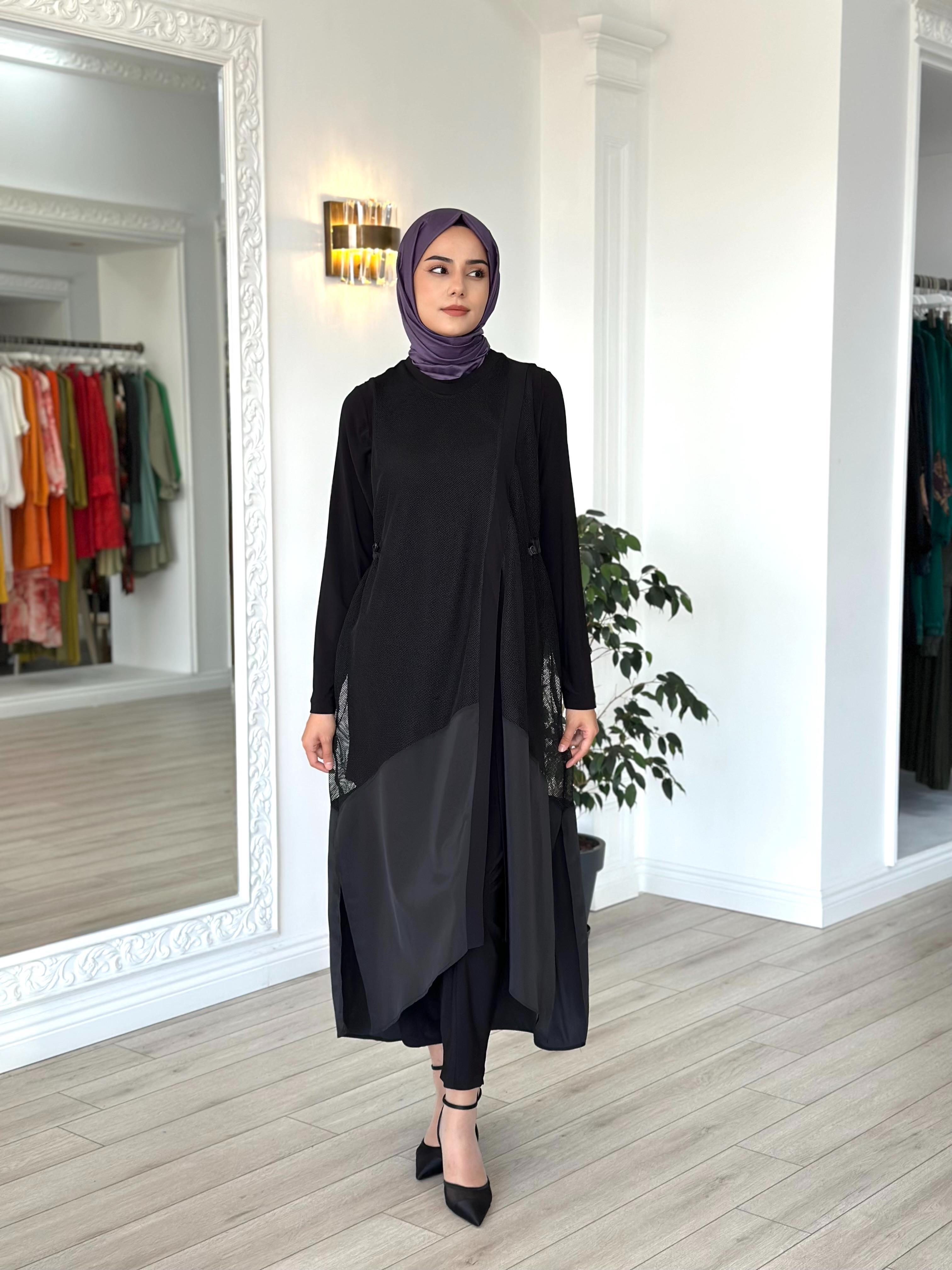 Nurcan Çetin File Detaylı Pantolonlu Takım 25613