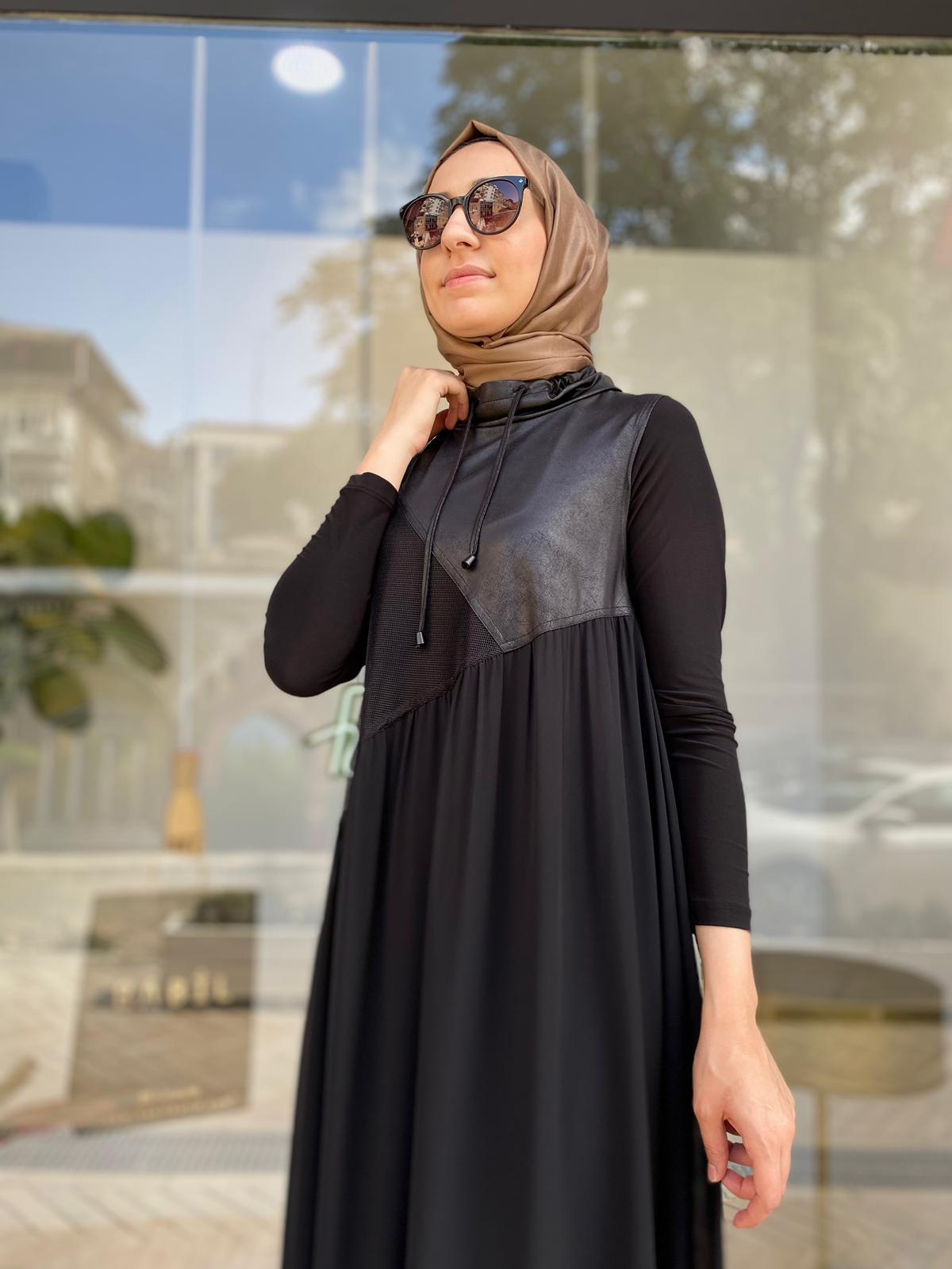 Nurcan Çetin File İkili Elbise Siyah 24122