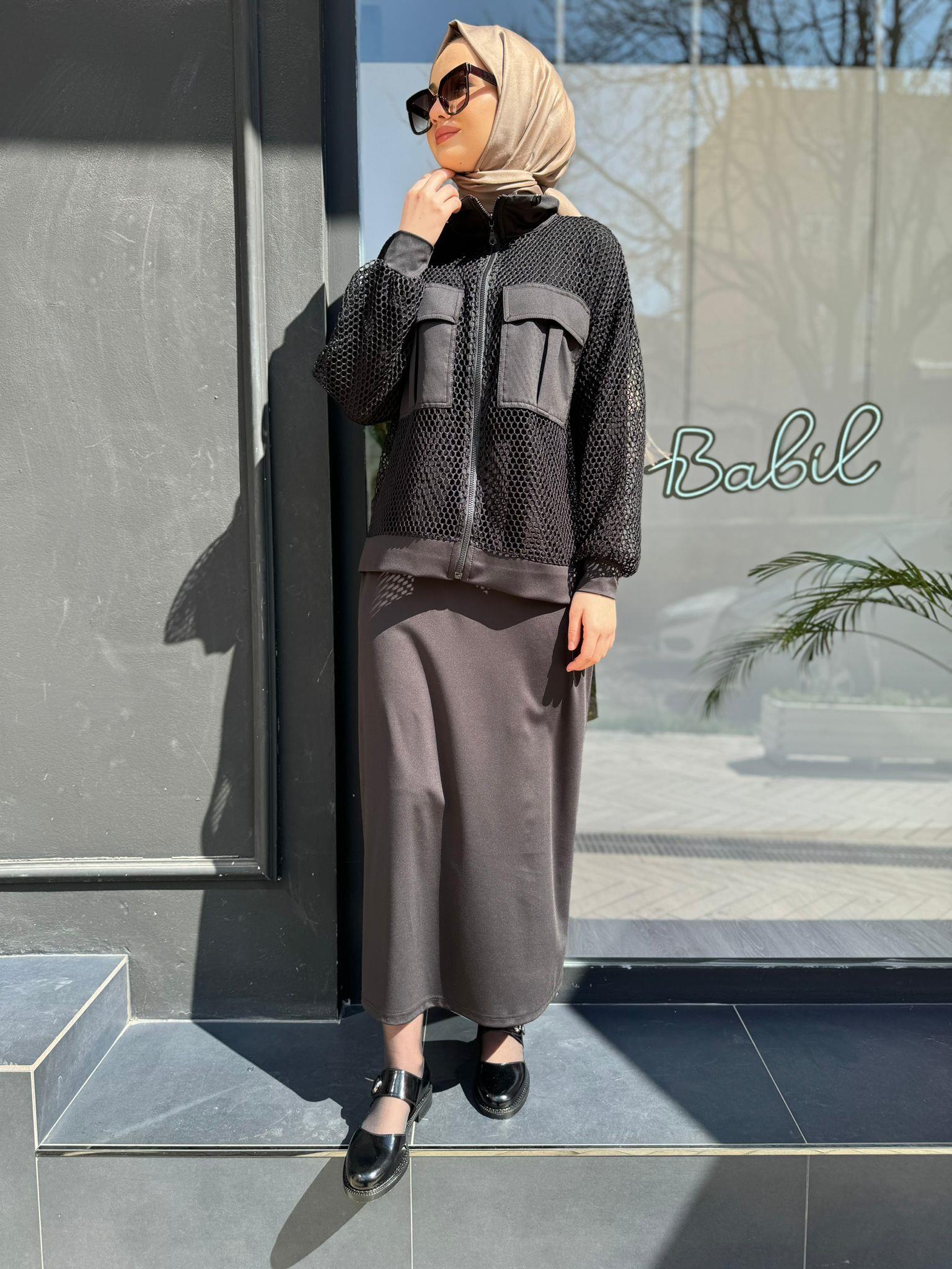 Nurcan Çetin Fileli Takım Siyah 24623