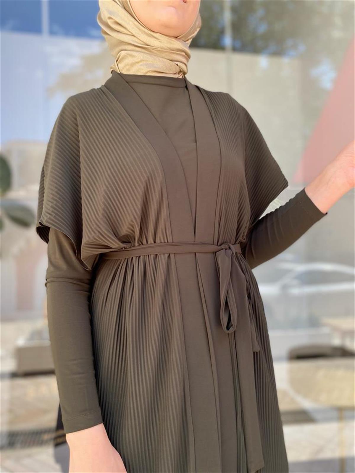 Nurcan Çetin Fitil Görünümlü Bol Paça Pantolon Takım 23434