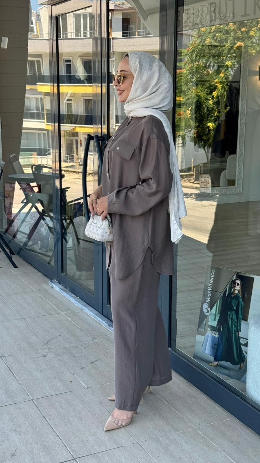 Nurcan Çetin Gömlek Bol Pantolonlu Takım 26407