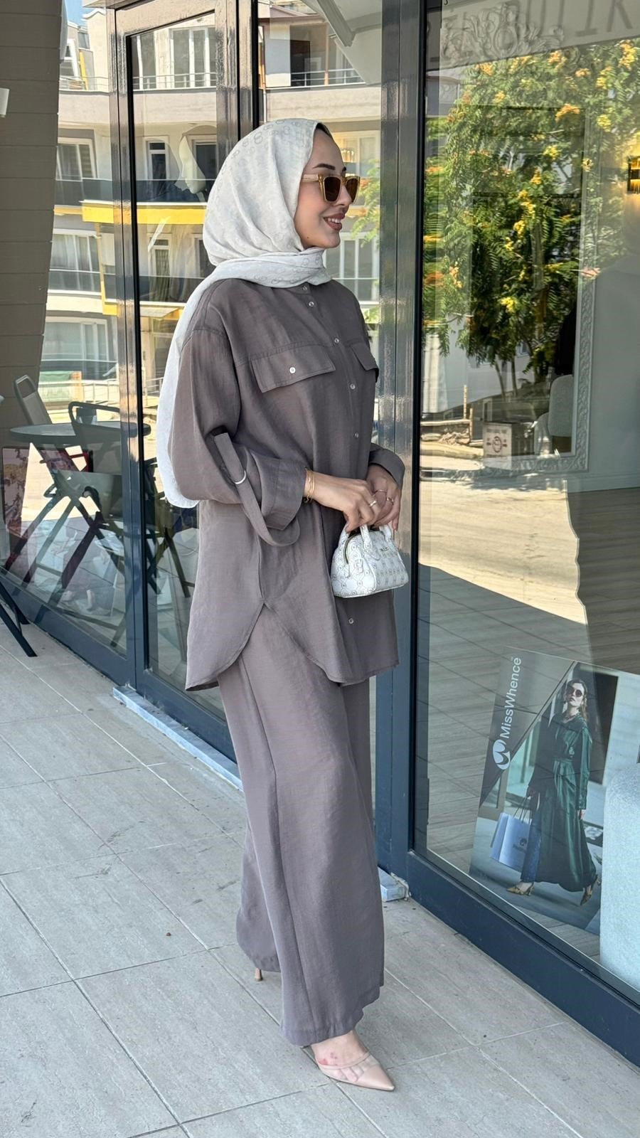 Nurcan Çetin Gömlek Bol Pantolonlu Takım 26407