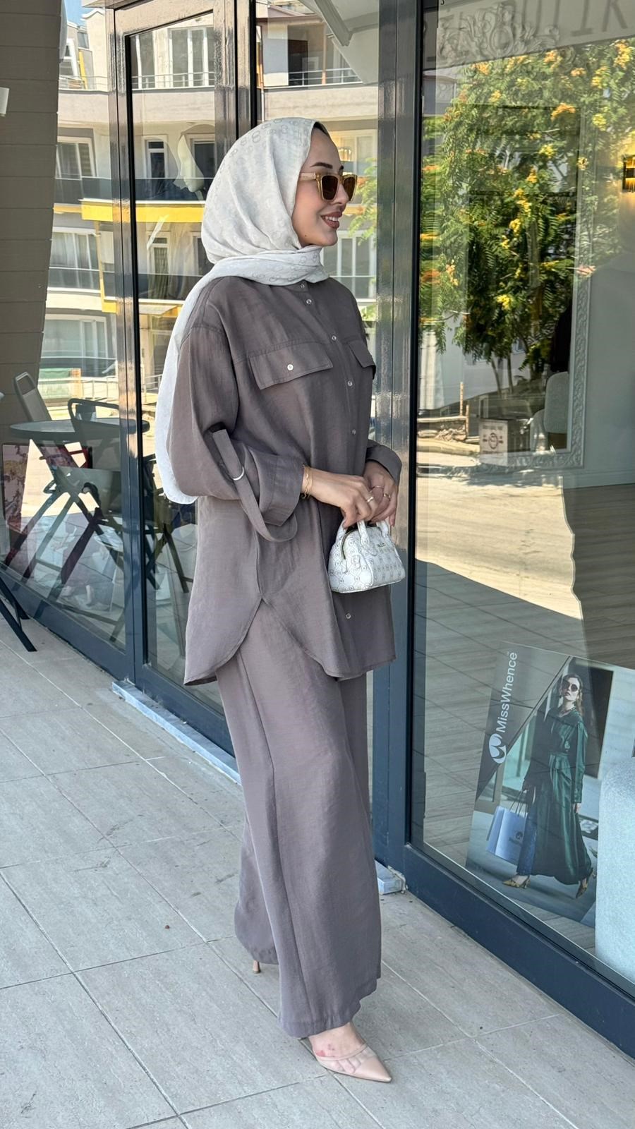 Nurcan Çetin Gömlek Bol Pantolonlu Takım 26407