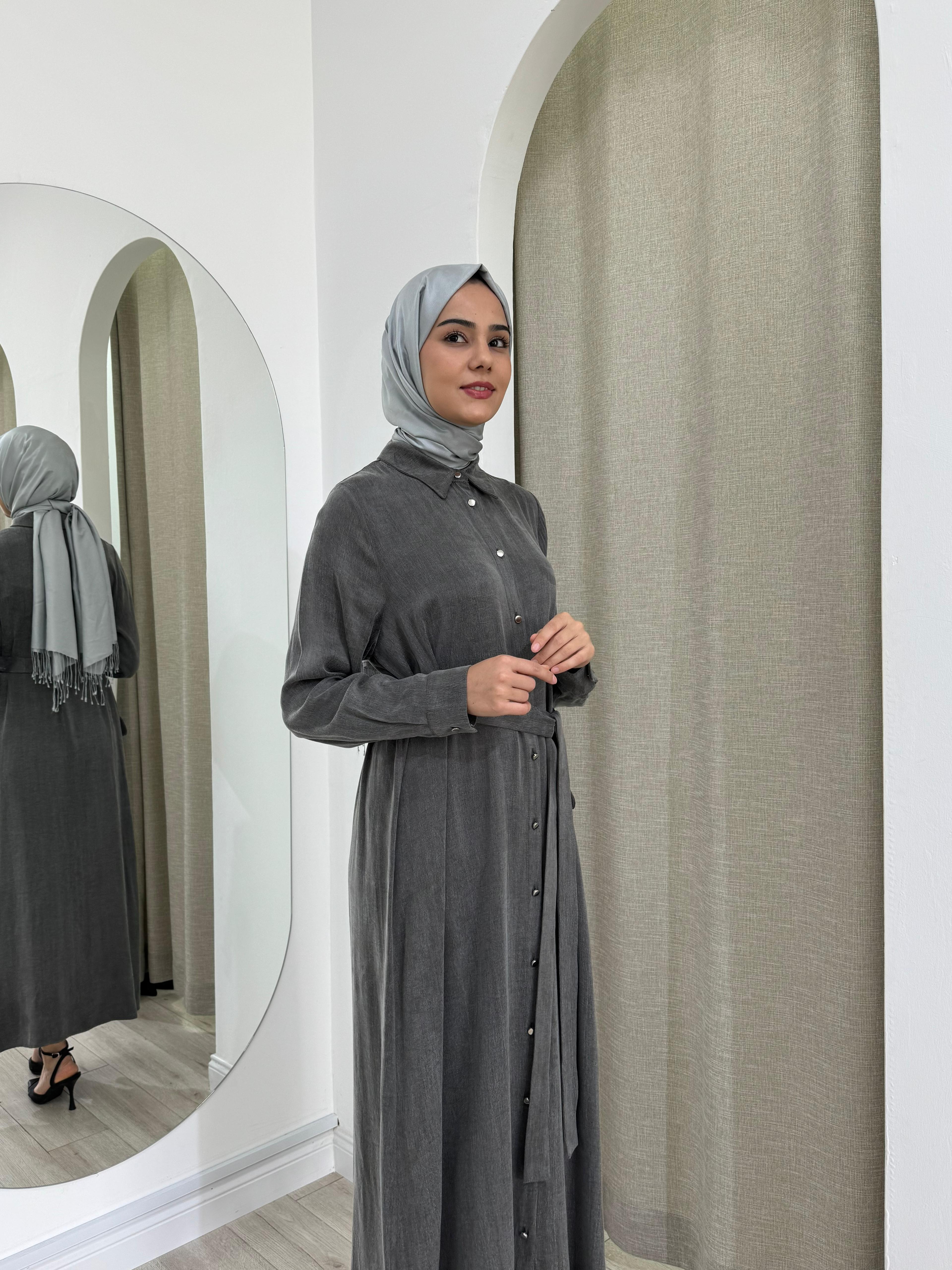Nurcan Çetin Gömlek Elbise Siyah 25143