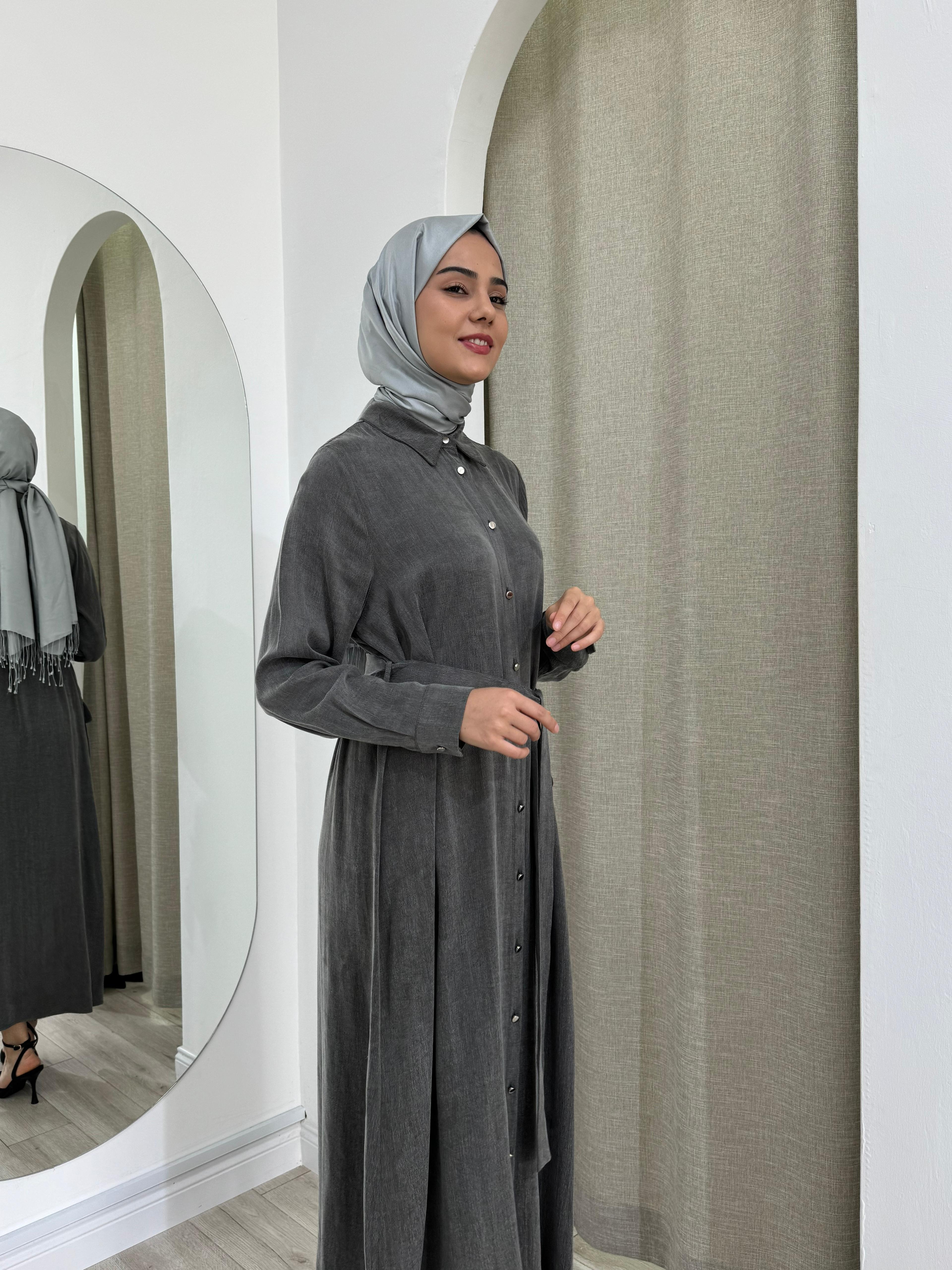 Nurcan Çetin Gömlek Elbise Siyah 25143