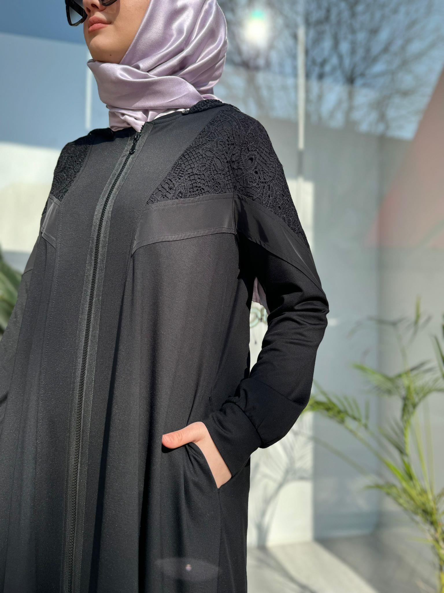 Nurcan Çetin Güpür Ferace Siyah 24940