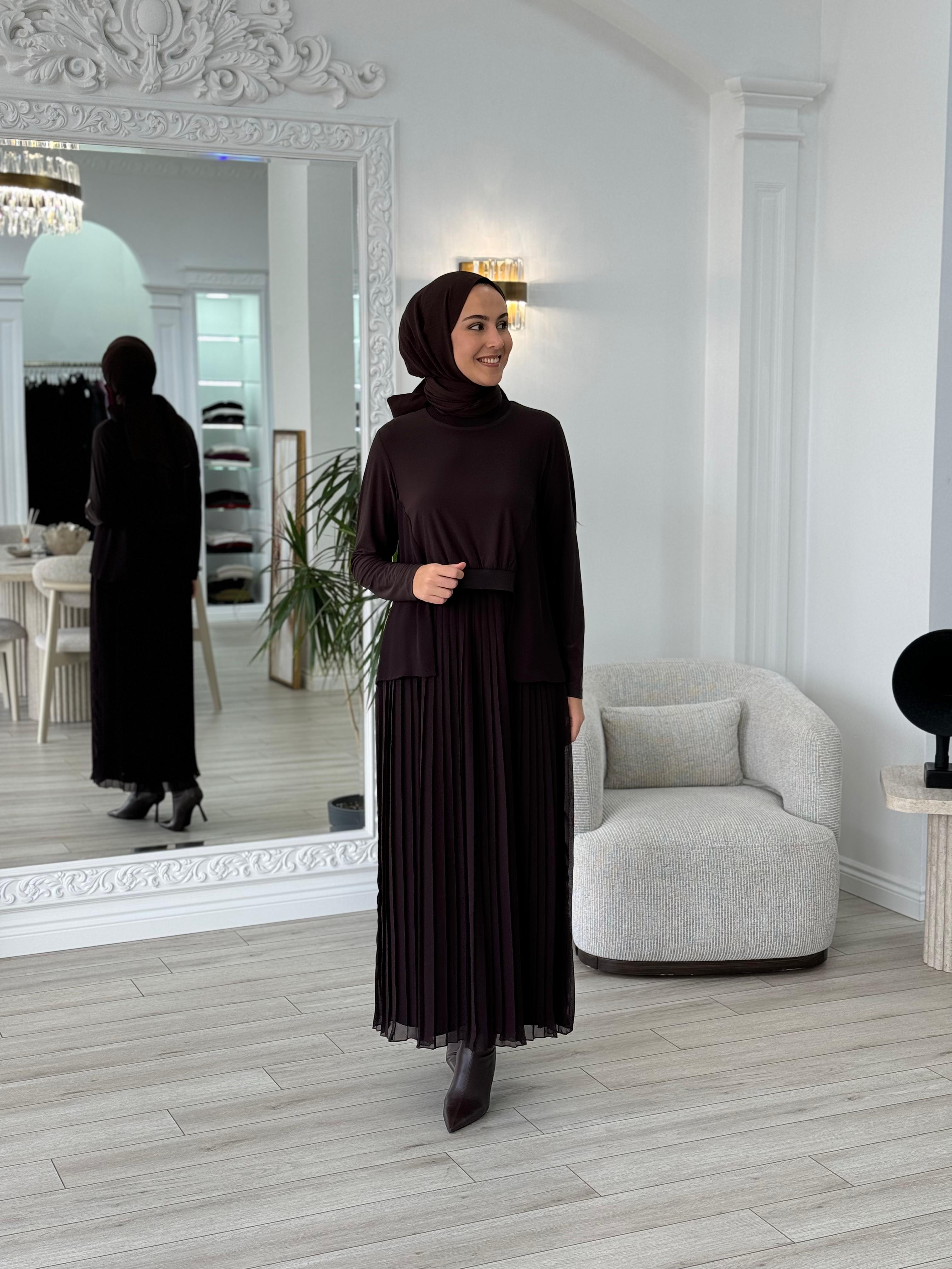 Nurcan Çetin Kahverengi Elbise 16136
