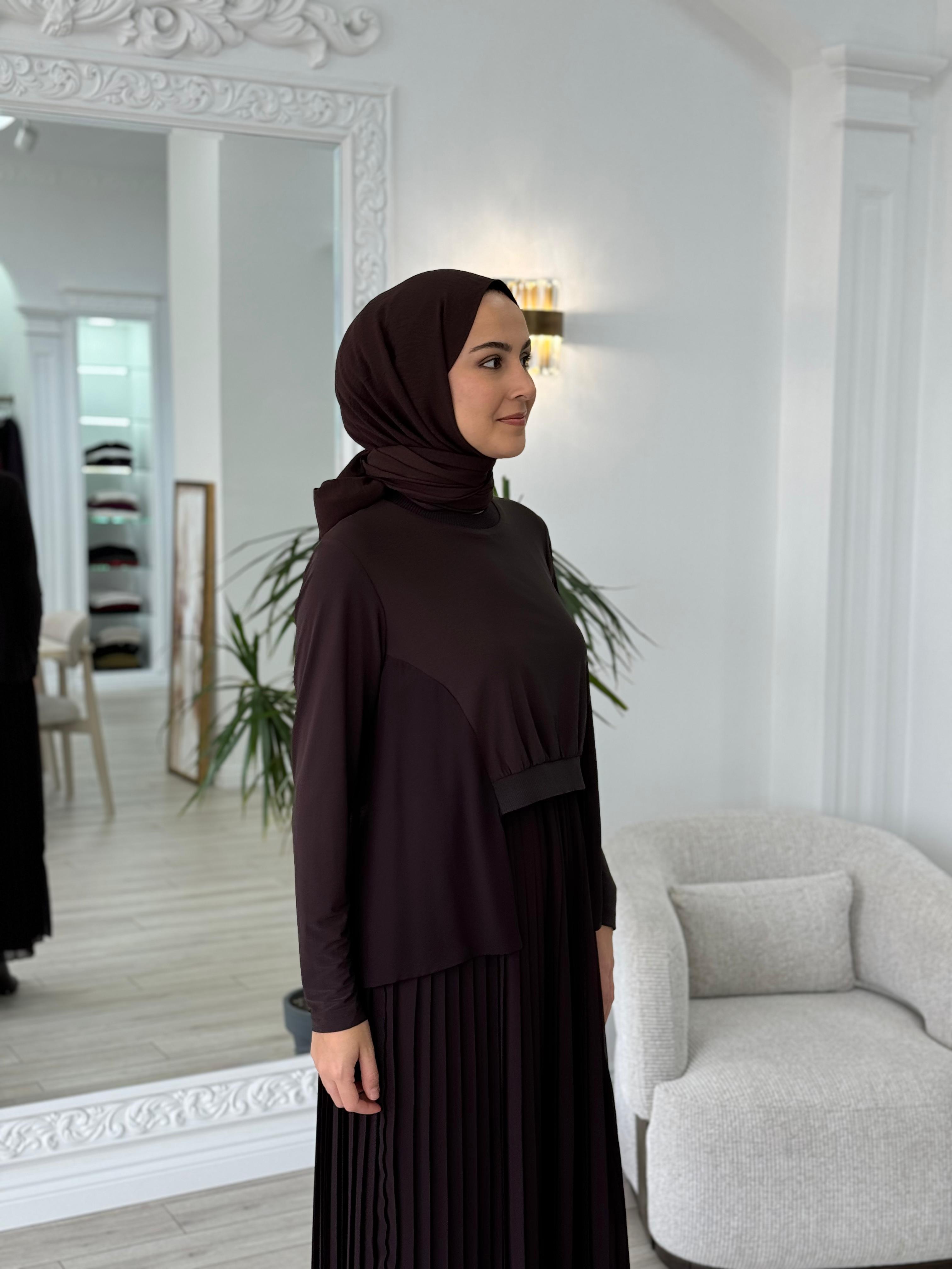 Nurcan Çetin Kahverengi Elbise 16136