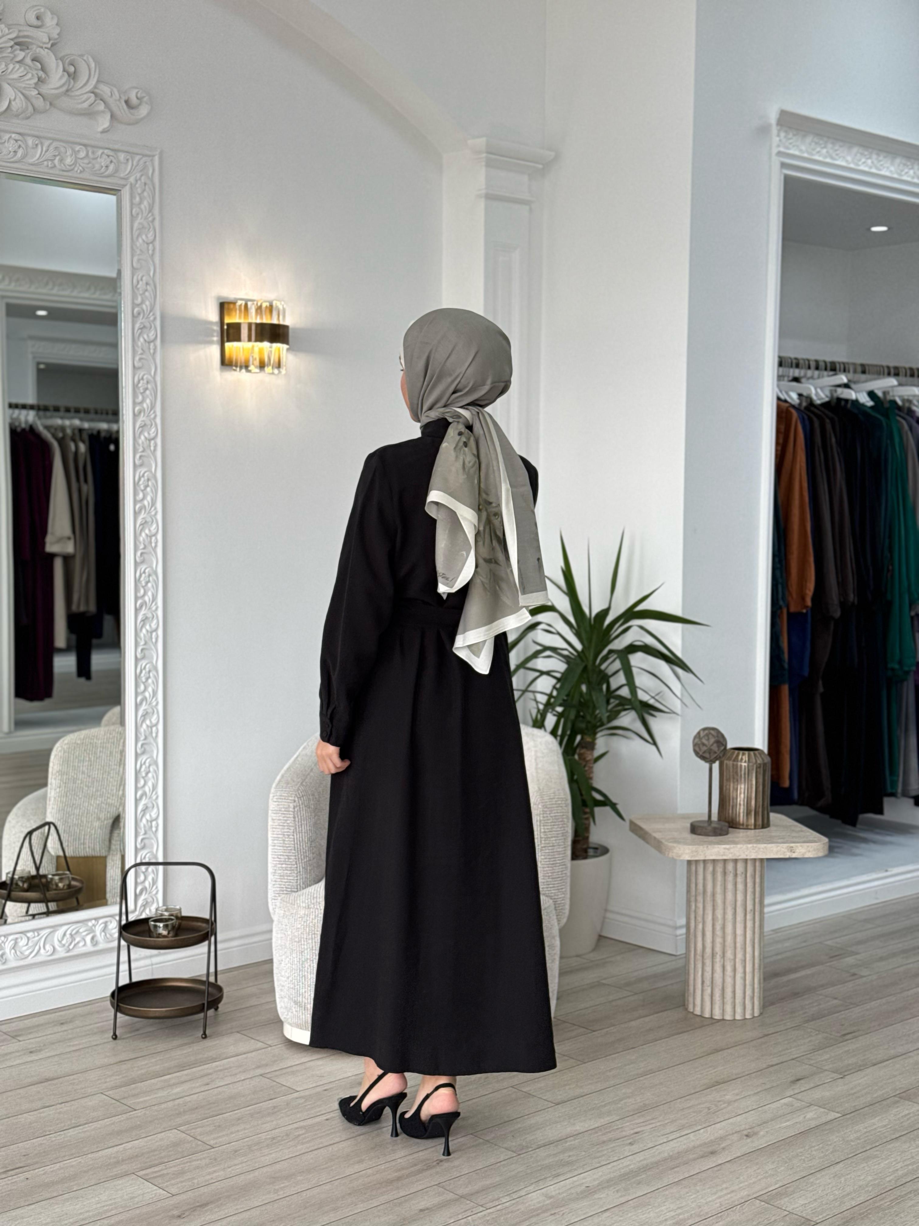 Nurcan Çetin Kemerli Gömlek Kap Siyah 25207