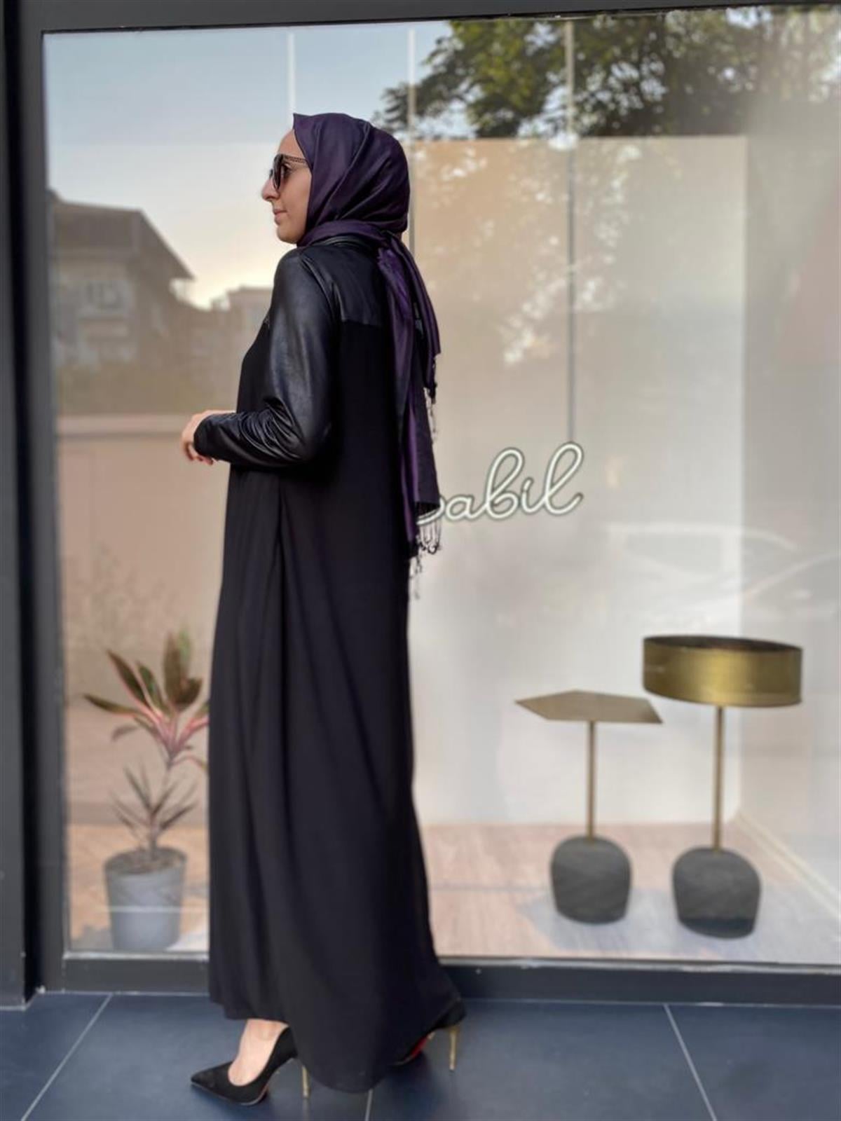 Nurcan Çetin Kol Derili Elbise 24129
