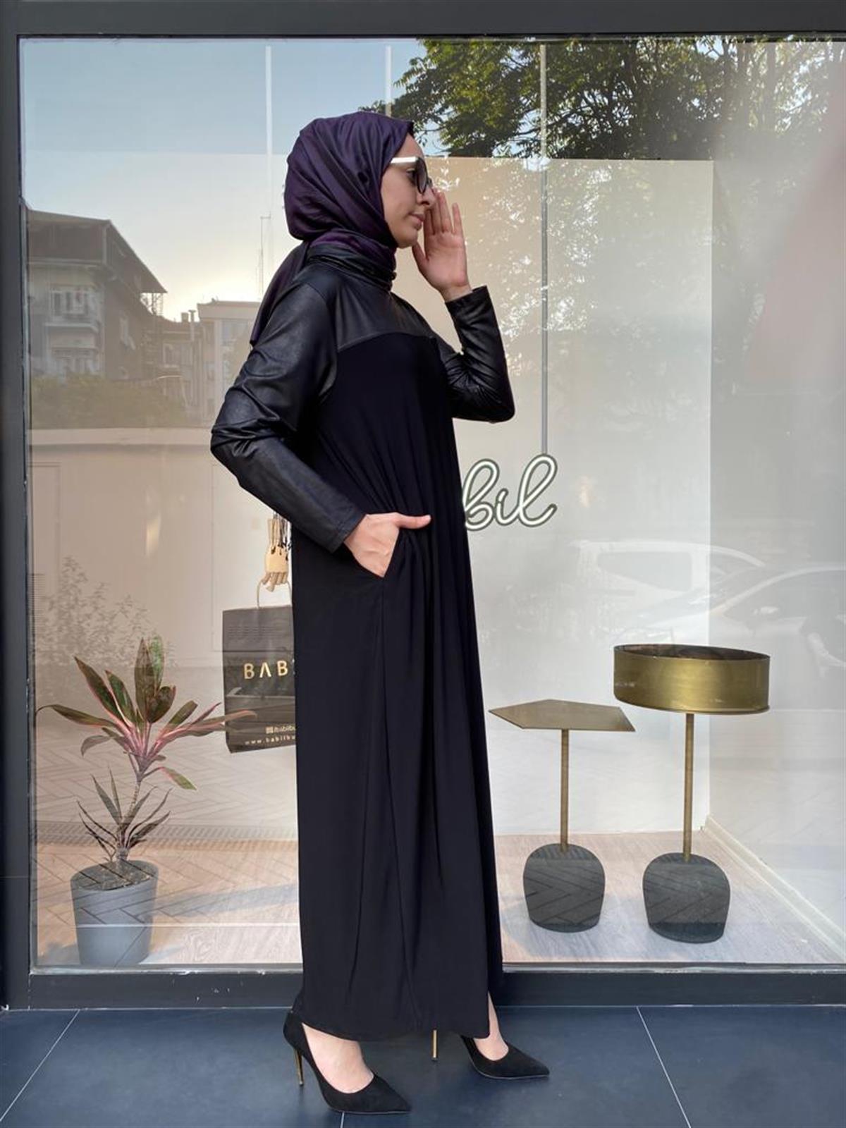 Nurcan Çetin Kol Derili Elbise 24129