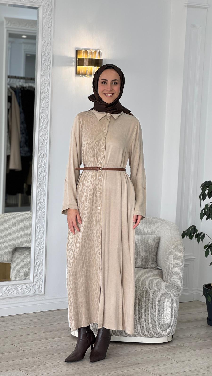 Nurcan Çetin Leopar Desenli Elbise 25254