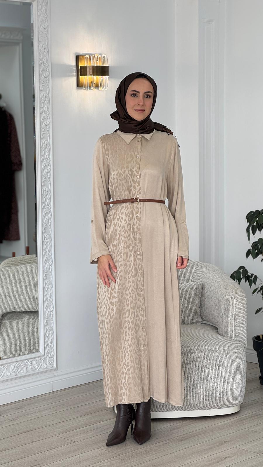 Nurcan Çetin Leopar Desenli Elbise 25254