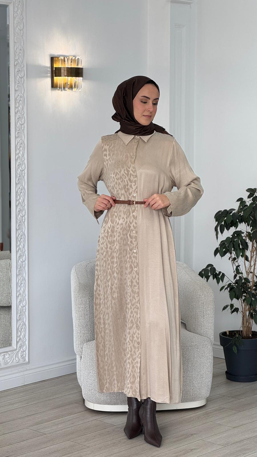 Nurcan Çetin Leopar Desenli Elbise 25254