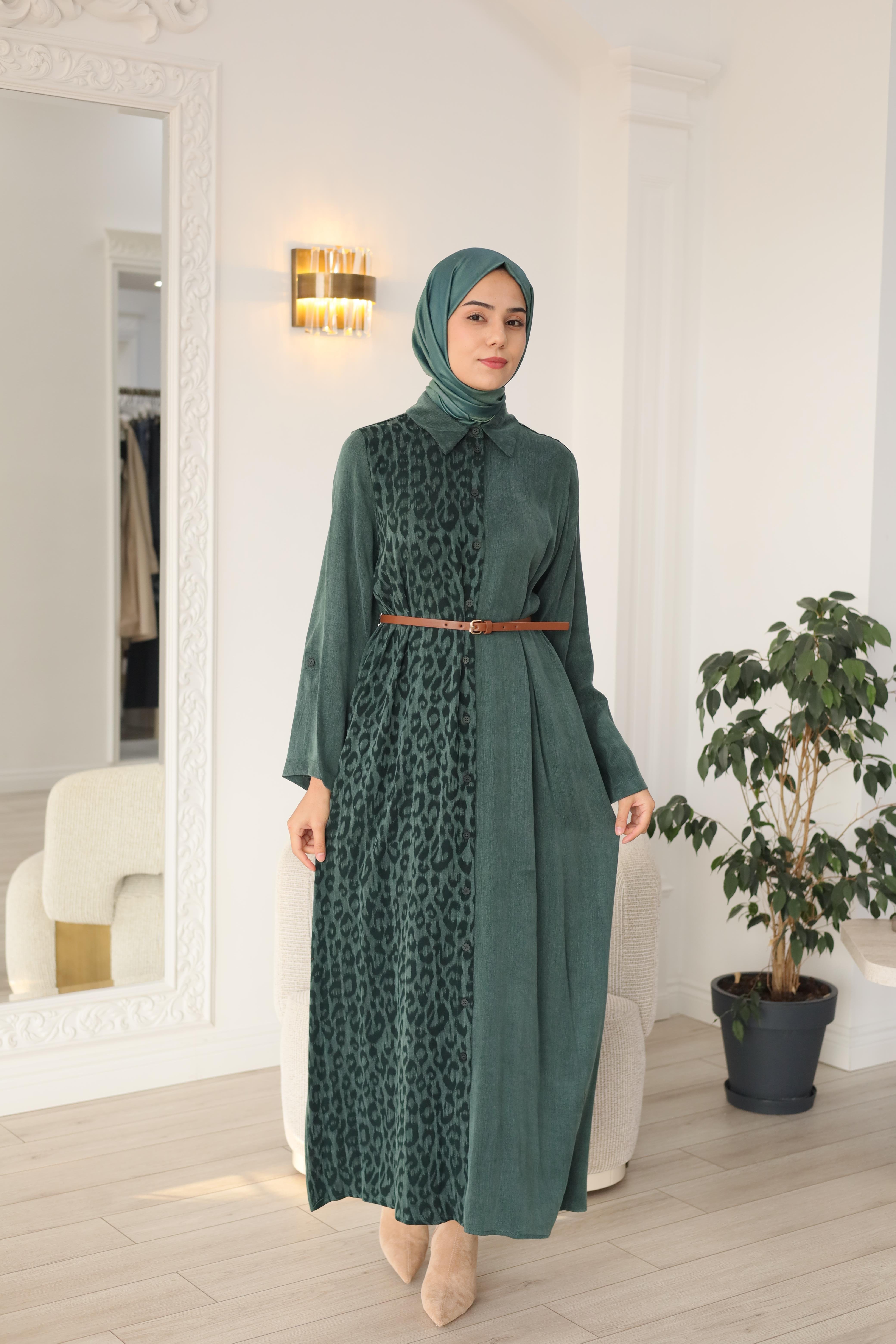 Nurcan Çetin Leopar Desenli Elbise 25254