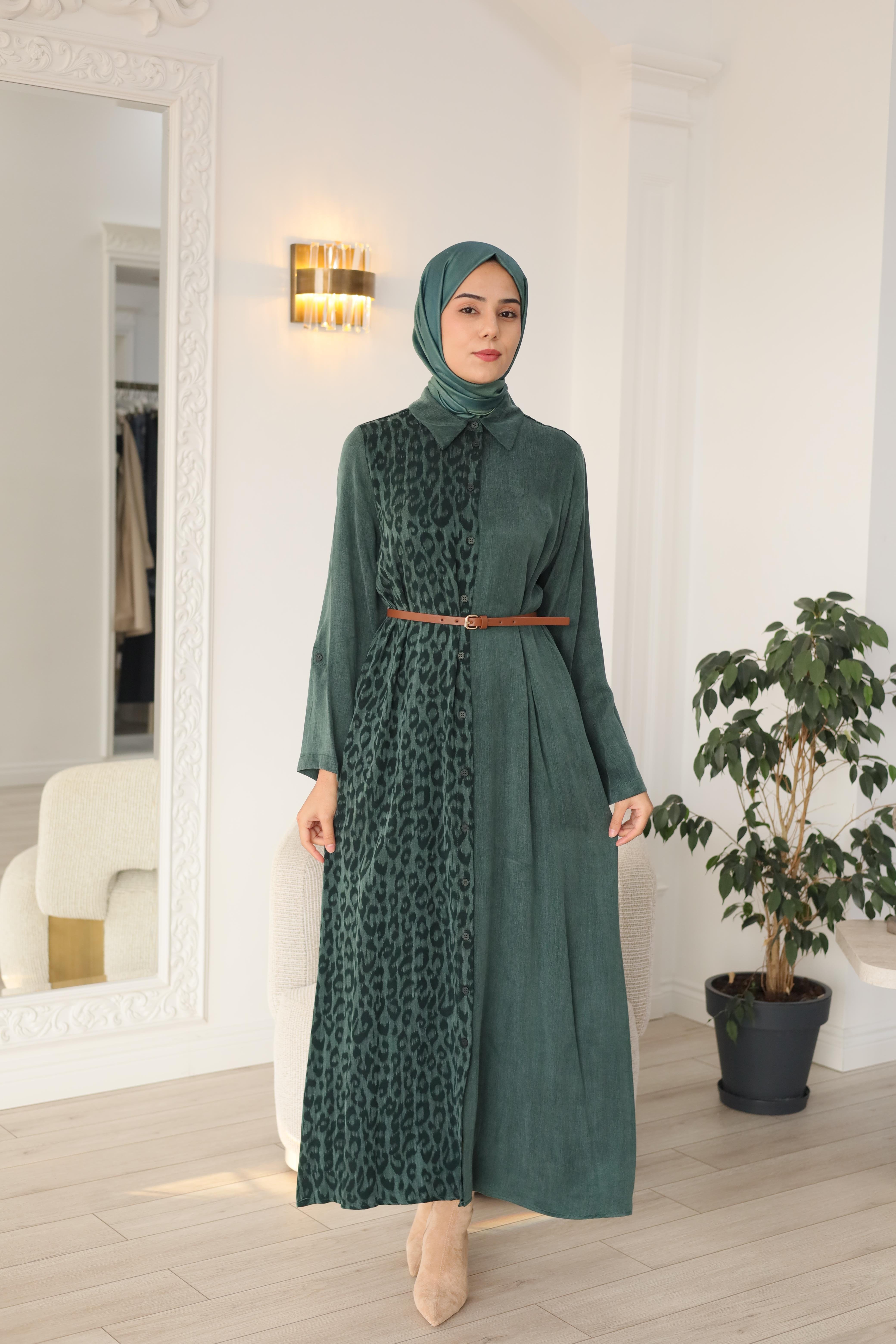 Nurcan Çetin Leopar Desenli Elbise 25254