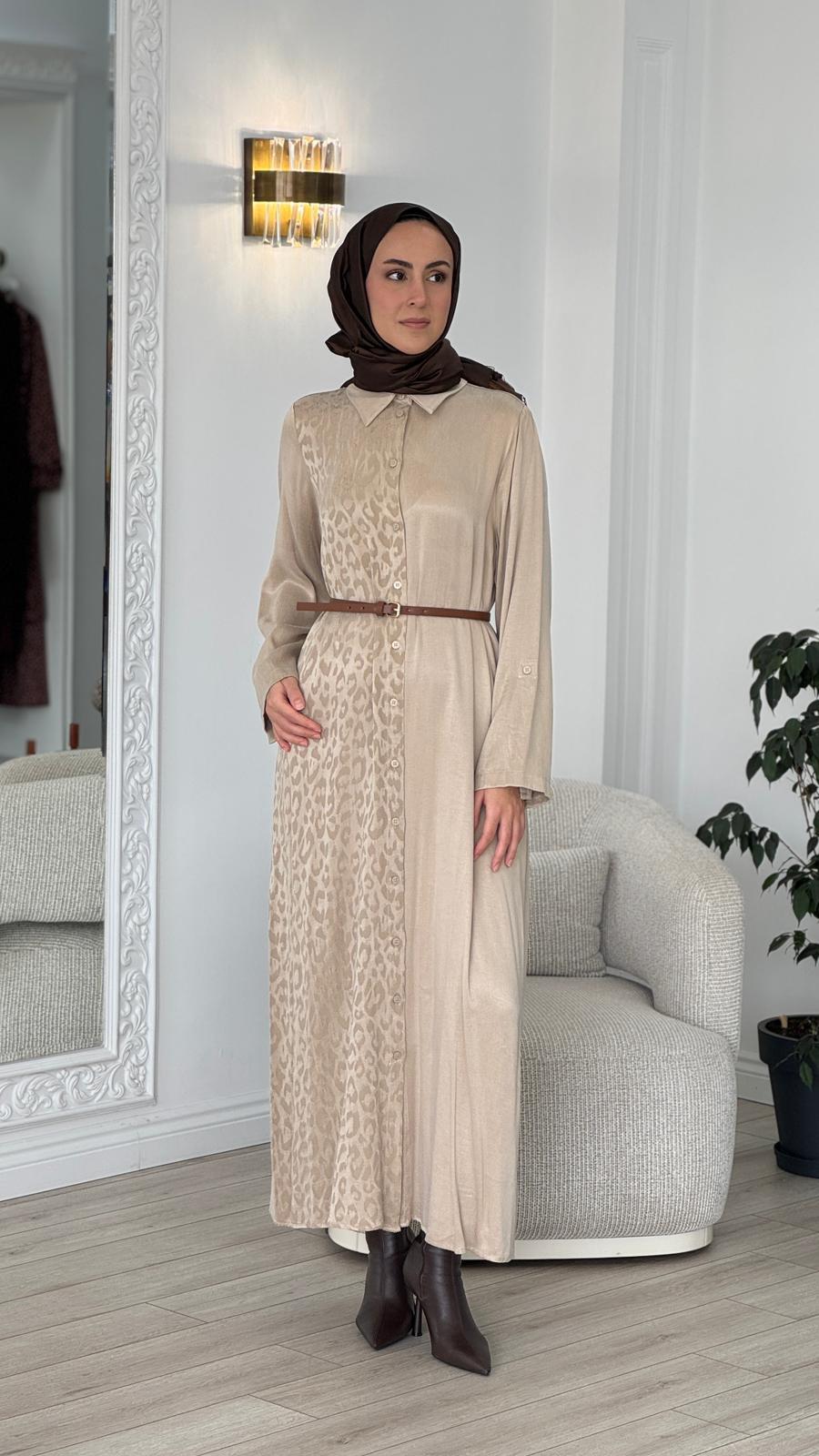 Nurcan Çetin Leopar Desenli Elbise 25254